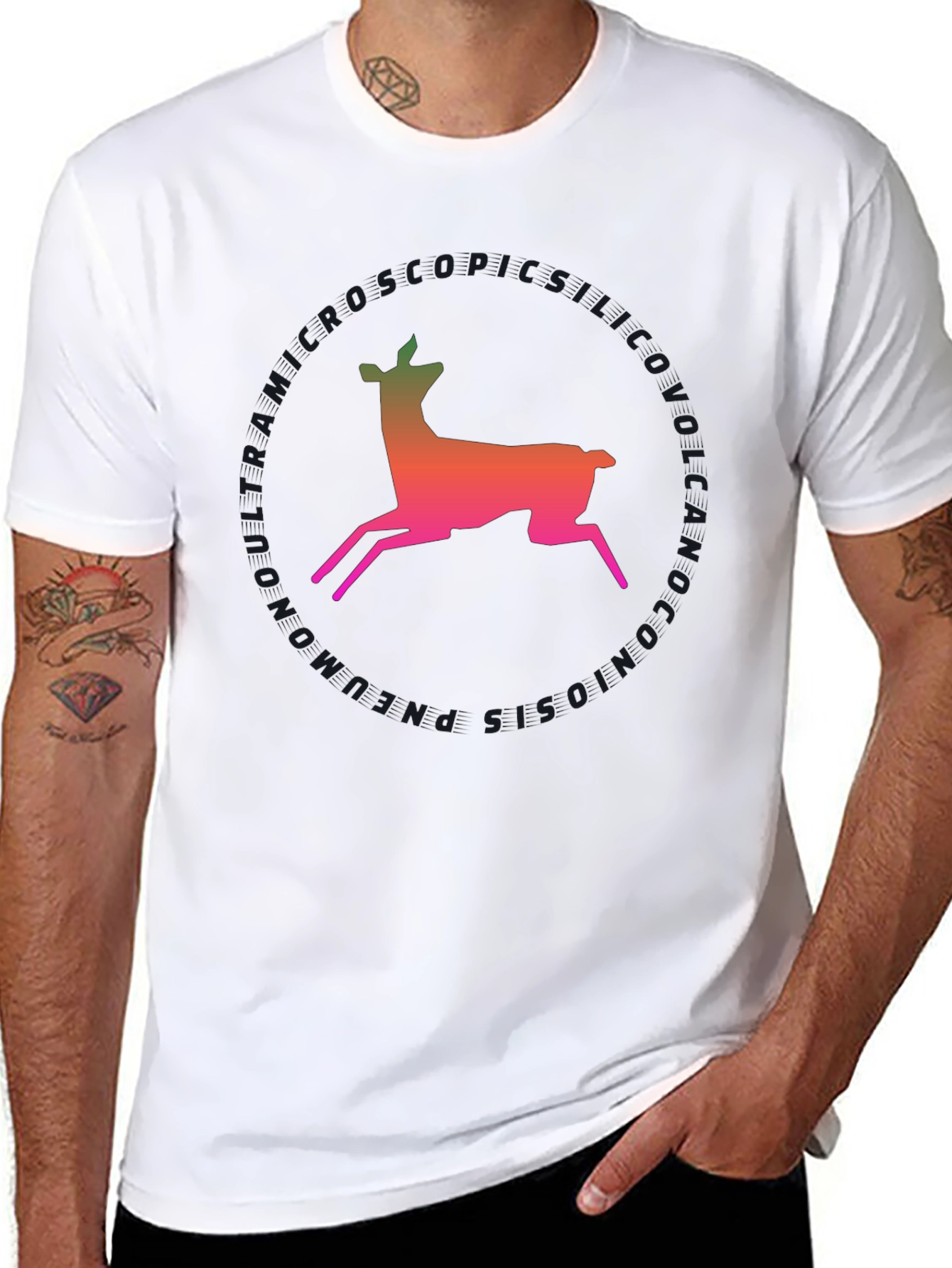 Deer Silhouette T-Shirt - Gradient Design