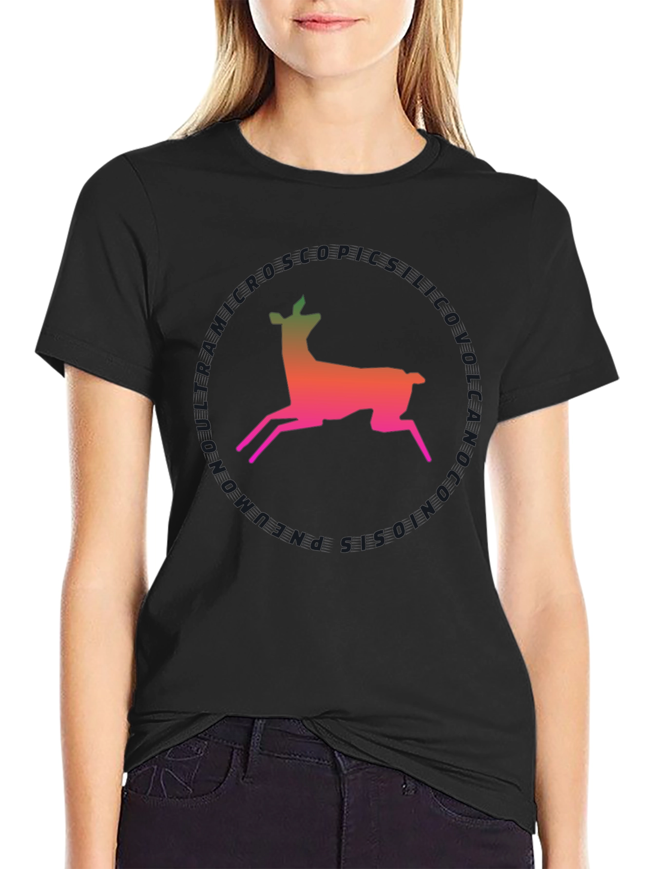 Deer Silhouette T-Shirt - Gradient Design
