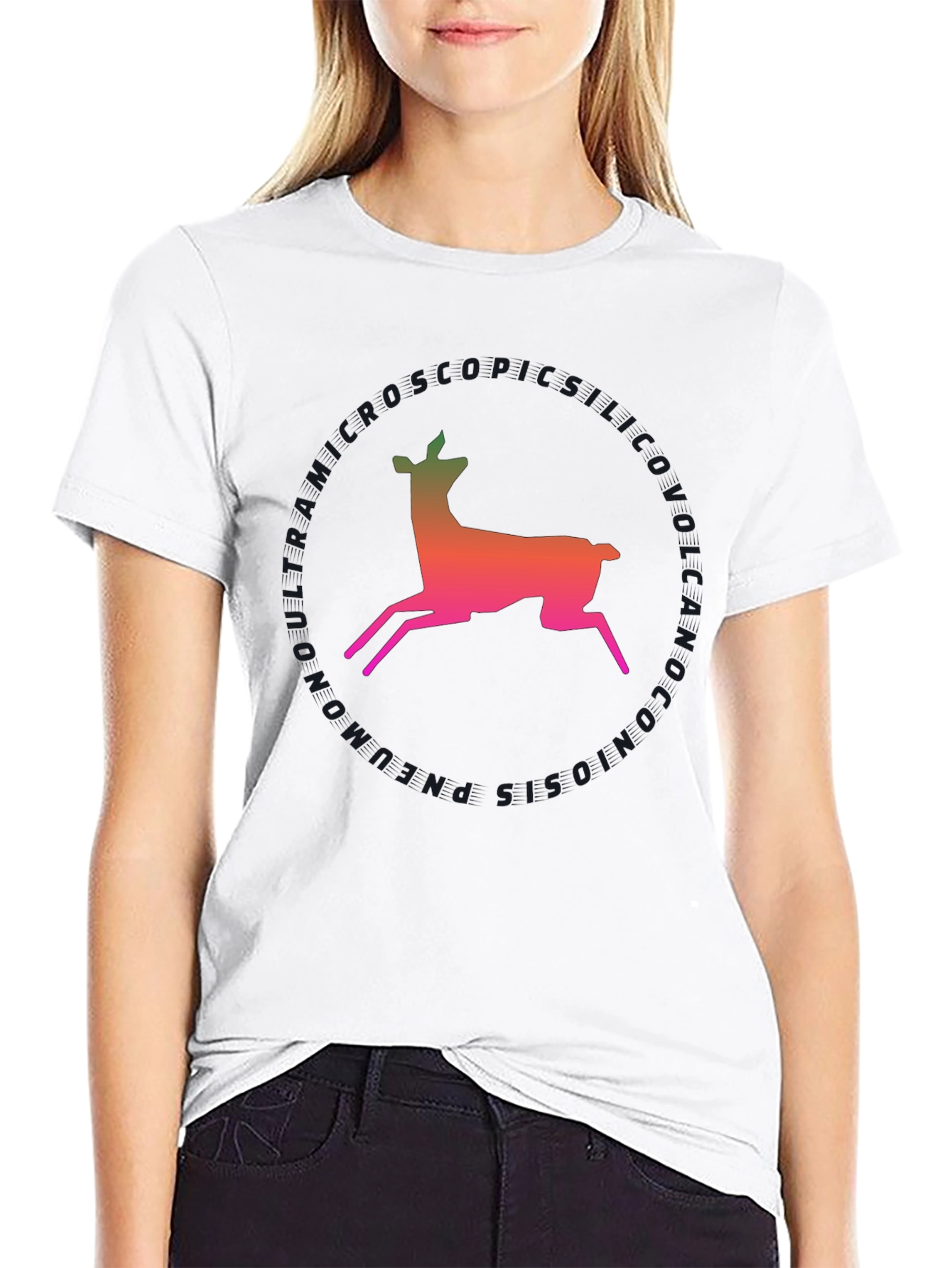 Deer Silhouette T-Shirt - Gradient Design
