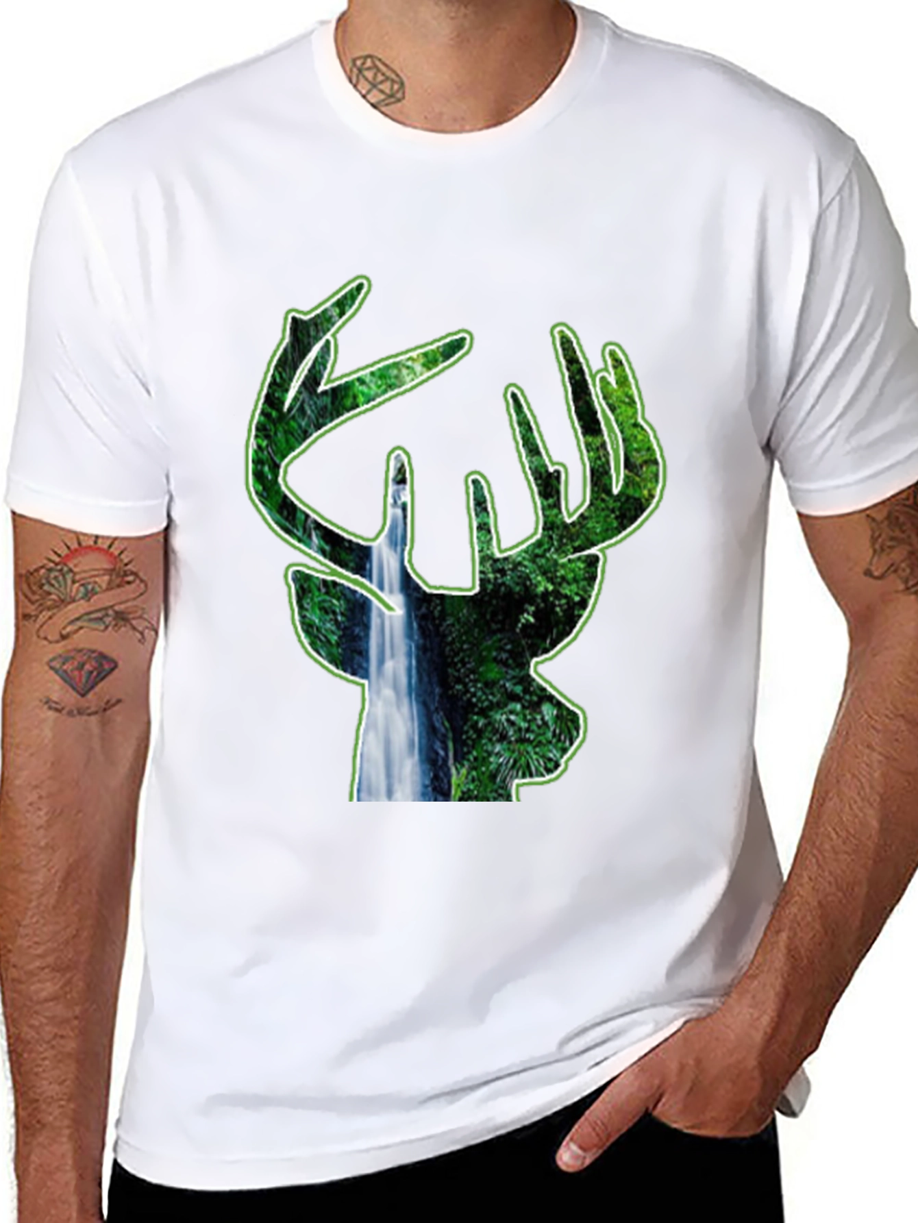 Nature Deer Black T-Shirt