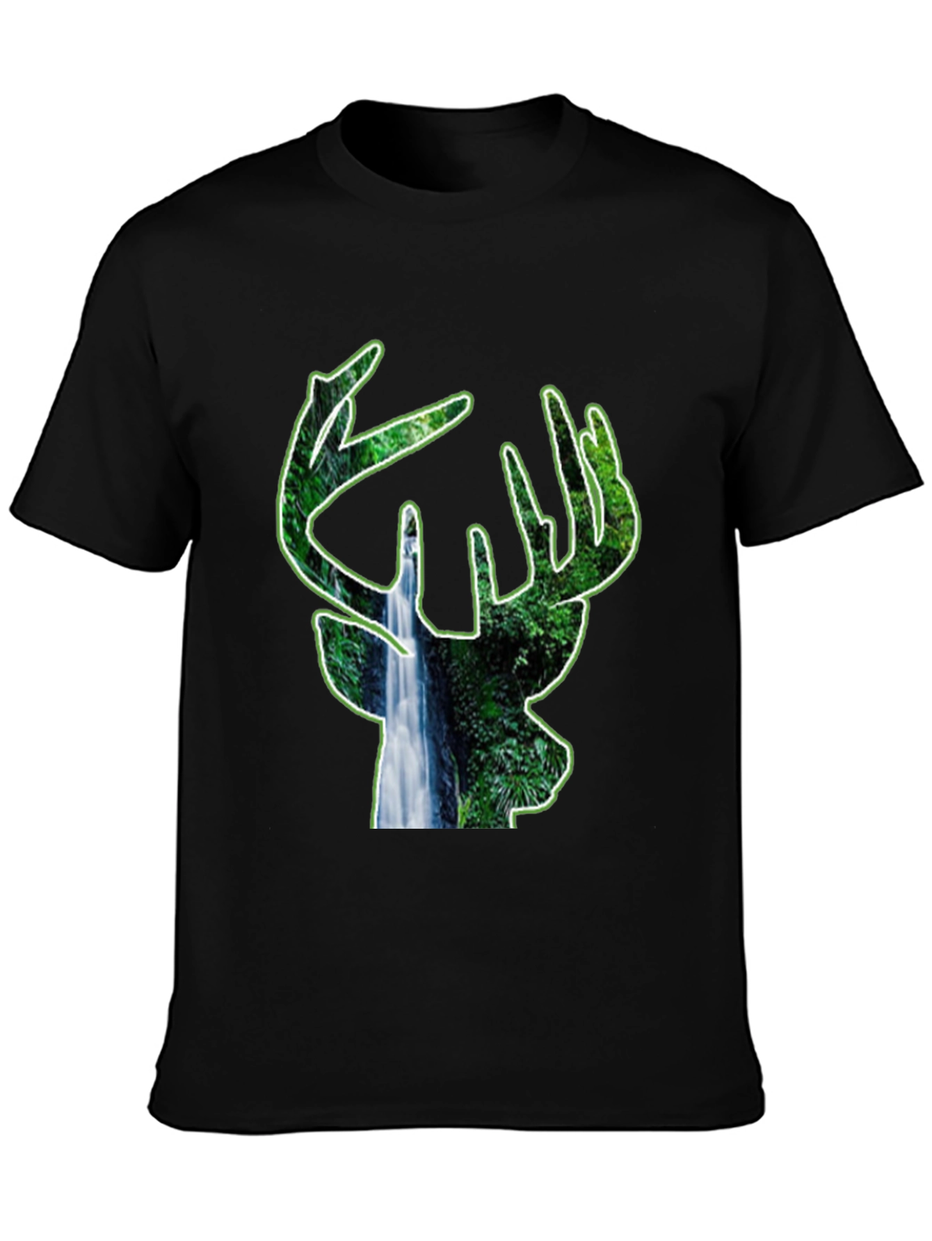 Nature Deer Black T-Shirt