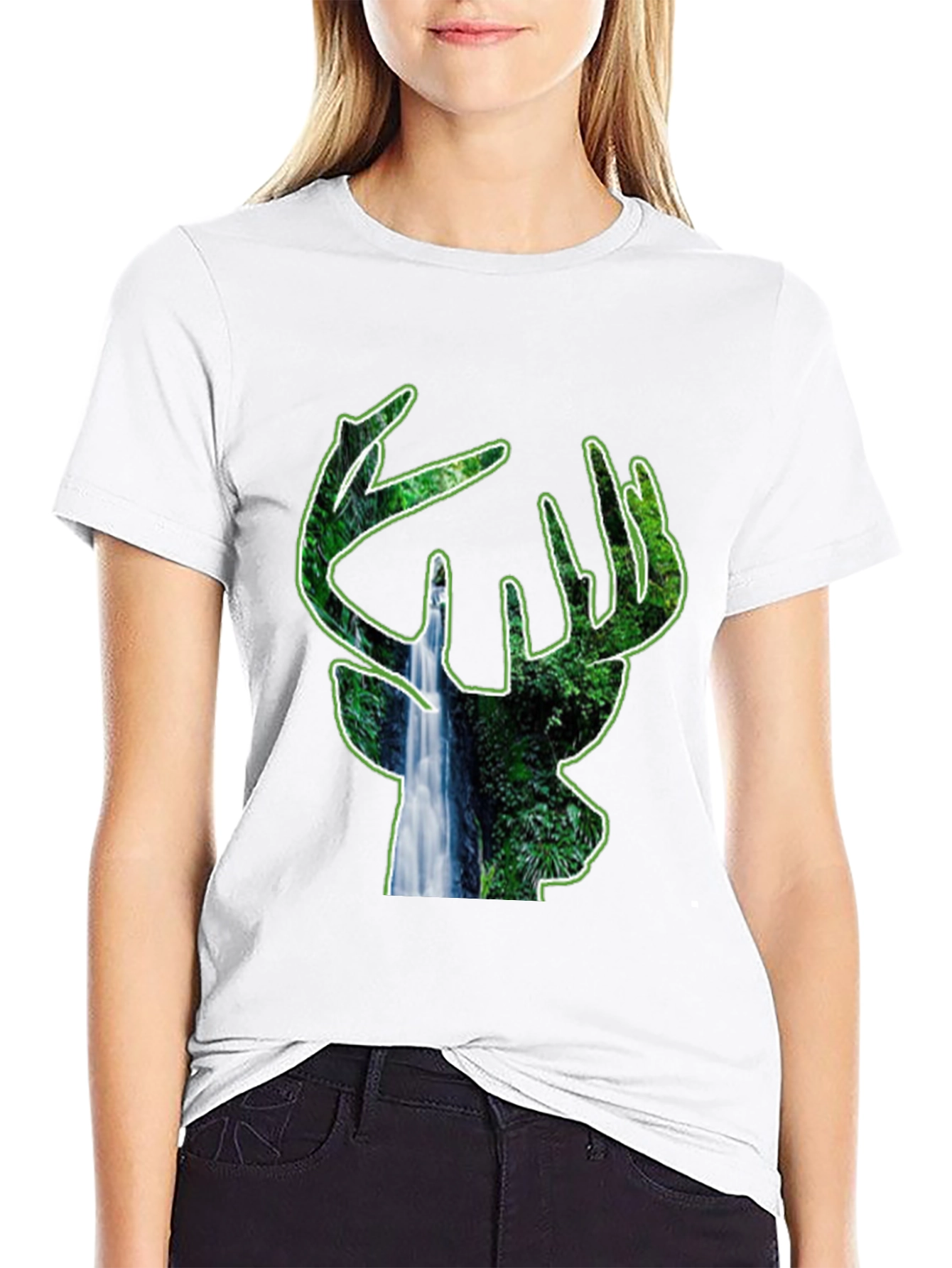 Nature Deer Black T-Shirt
