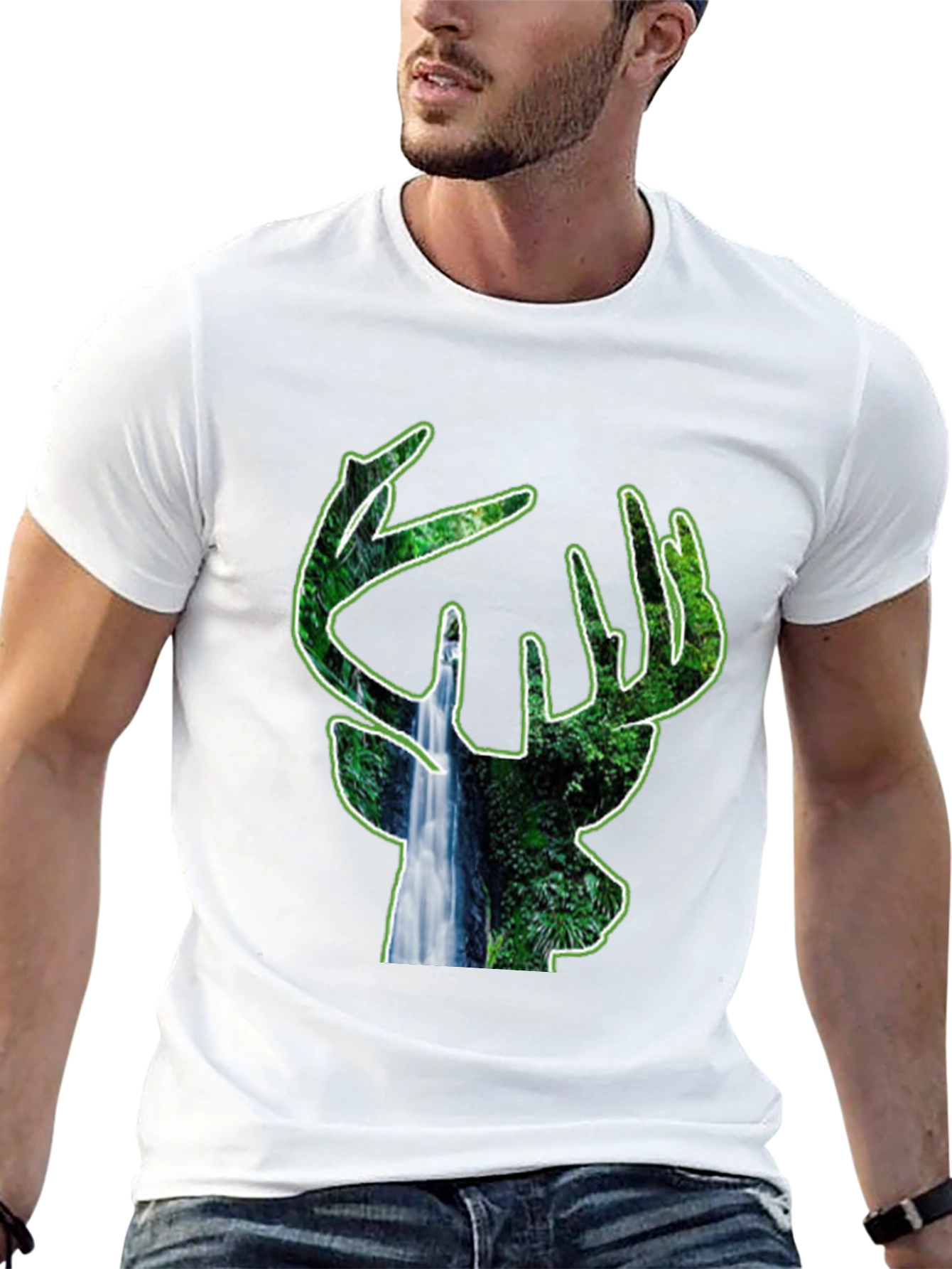 Nature Deer Black T-Shirt