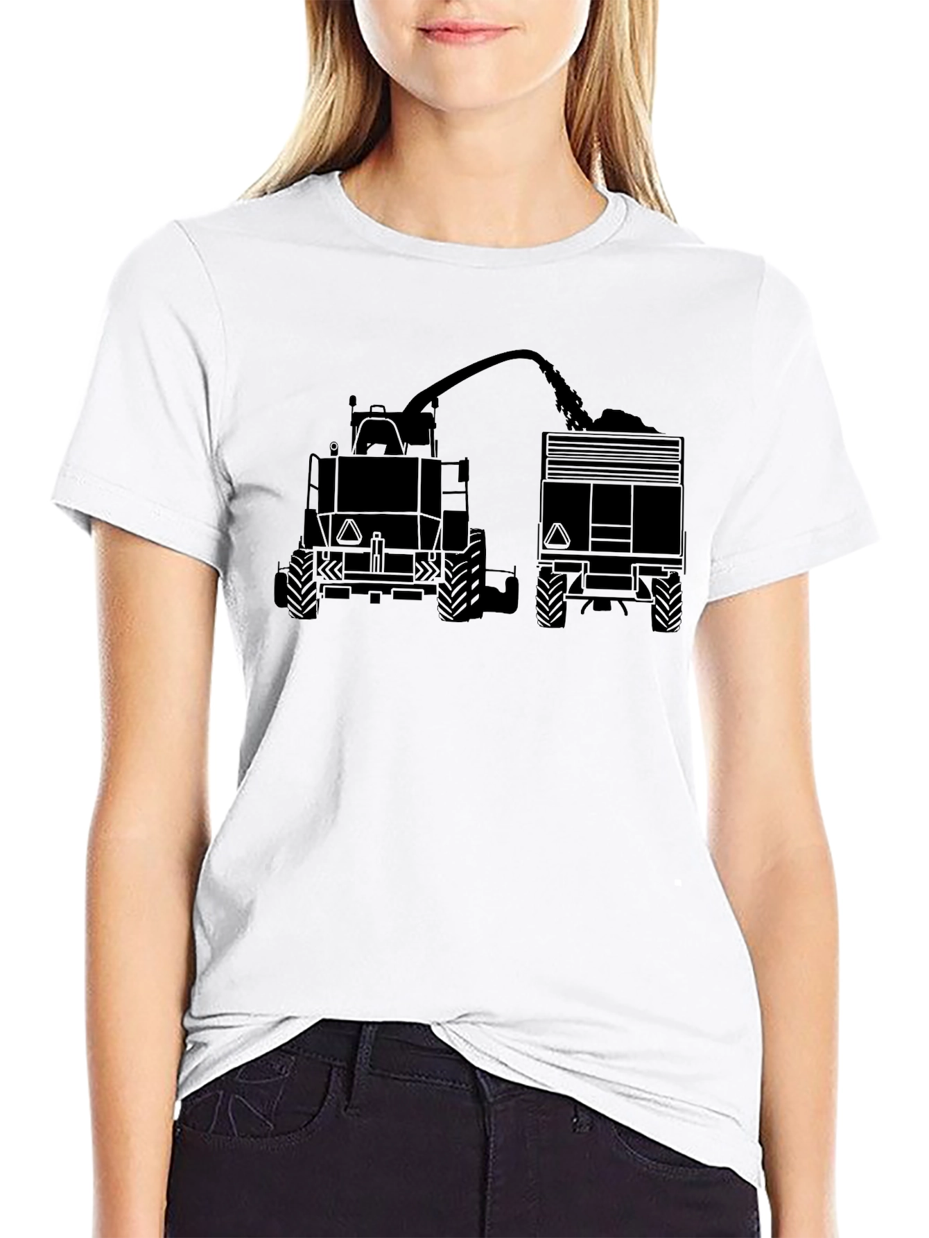 Black Tractor Tee: Farm Life Graphic T-Shirt