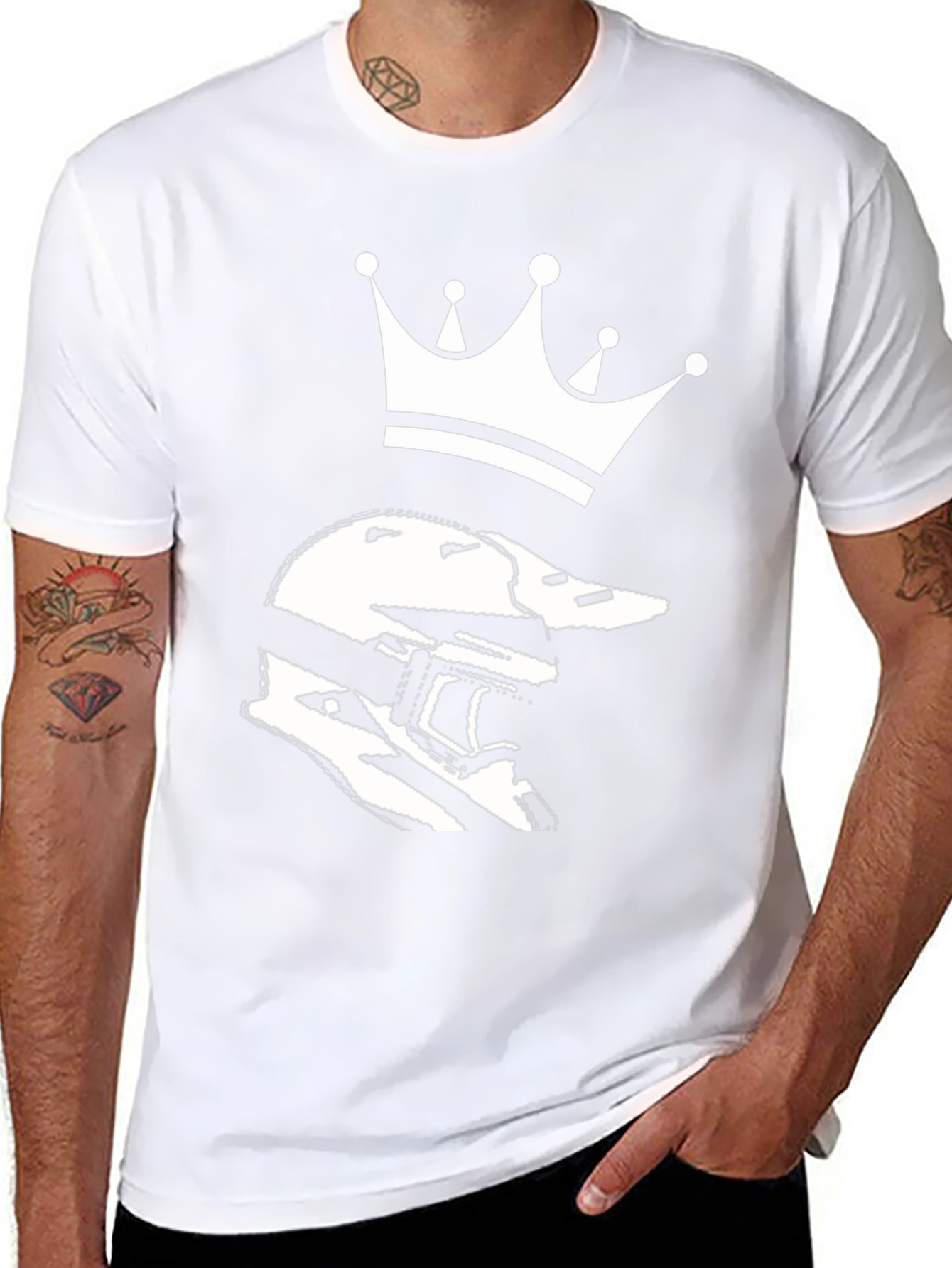 Helmet King Graphic Tee - Black Cotton Blend T-Shirt