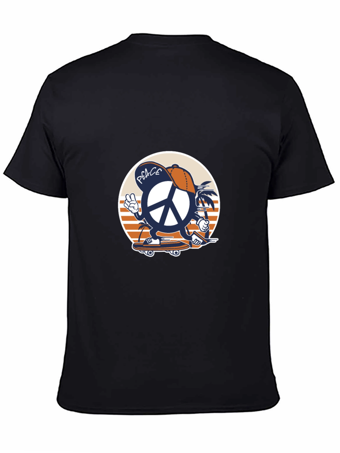 Cool Peace Sign Skateboard Graphic T-Shirt