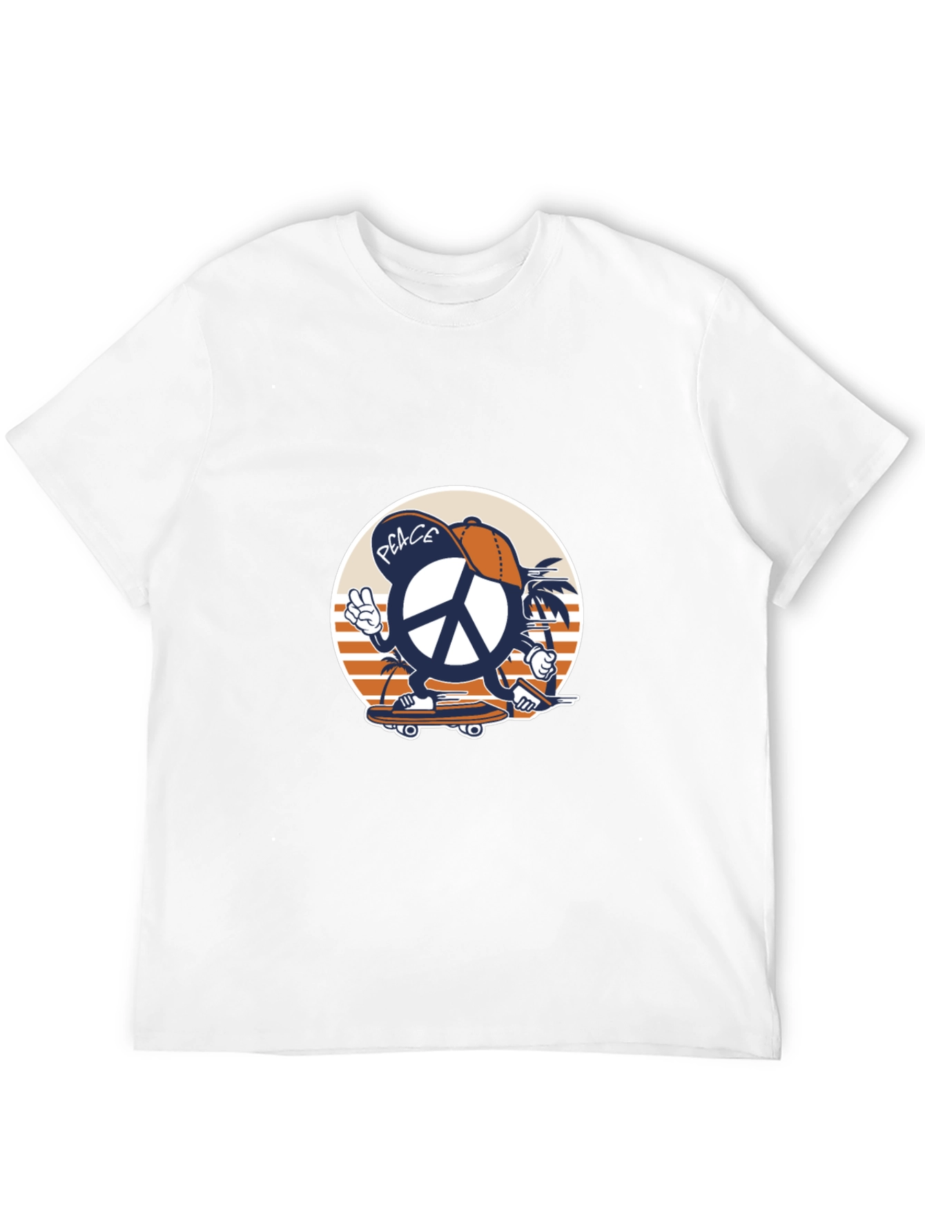 Cool Peace Sign Skateboard Graphic T-Shirt