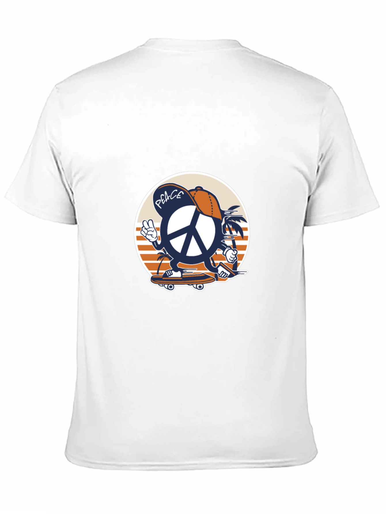 Cool Peace Sign Skateboard Graphic T-Shirt