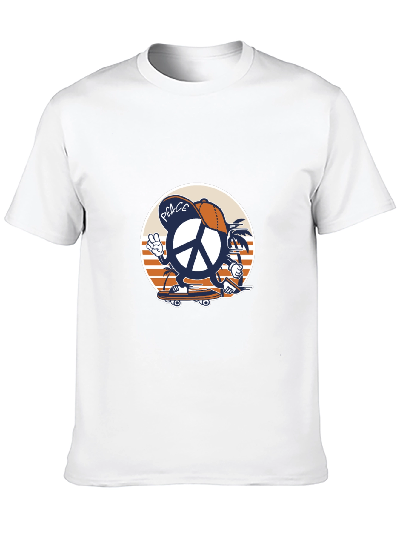 Cool Peace Sign Skateboard Graphic T-Shirt