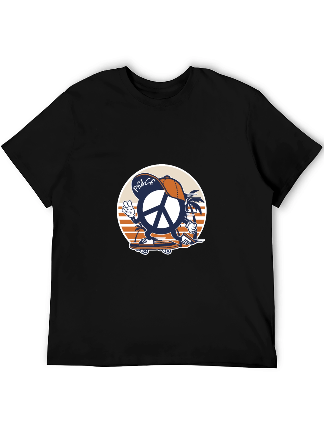 Cool Peace Sign Skateboard Graphic T-Shirt