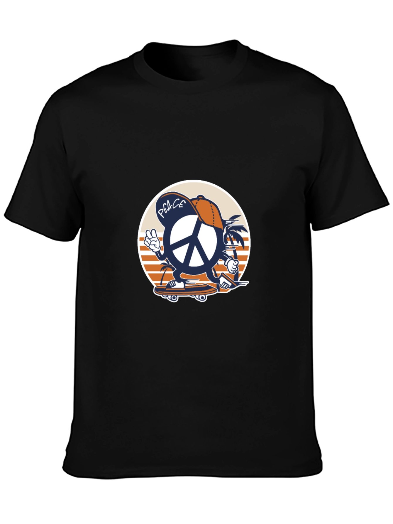 Cool Peace Sign Skateboard Graphic T-Shirt