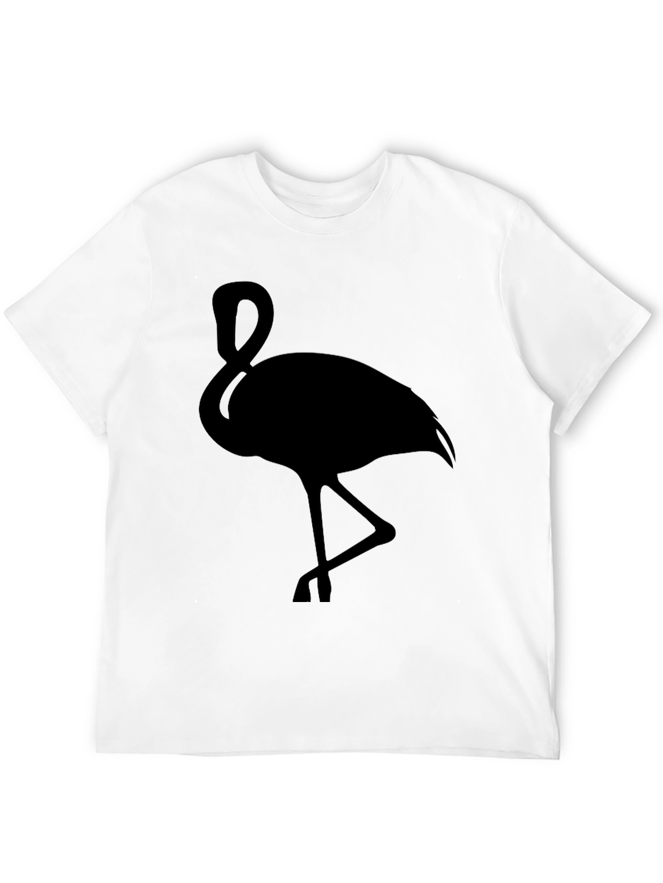 Black Flamingo Graphic Tee - Stylish Bird Silhouette