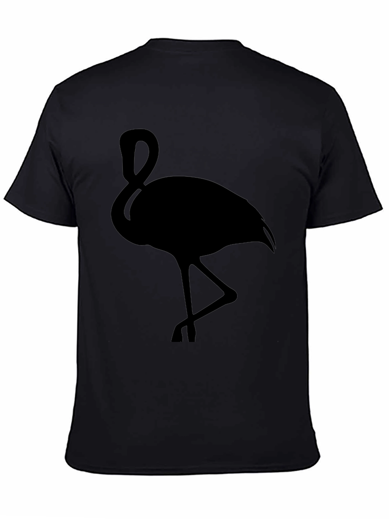 Black Flamingo Graphic Tee - Stylish Bird Silhouette