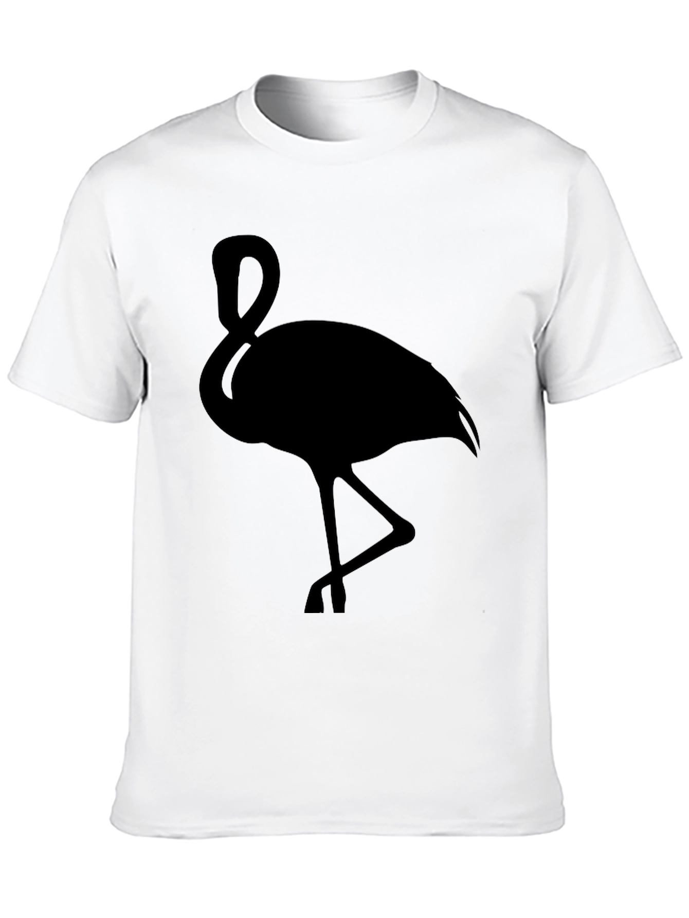 Black Flamingo Graphic Tee - Stylish Bird Silhouette