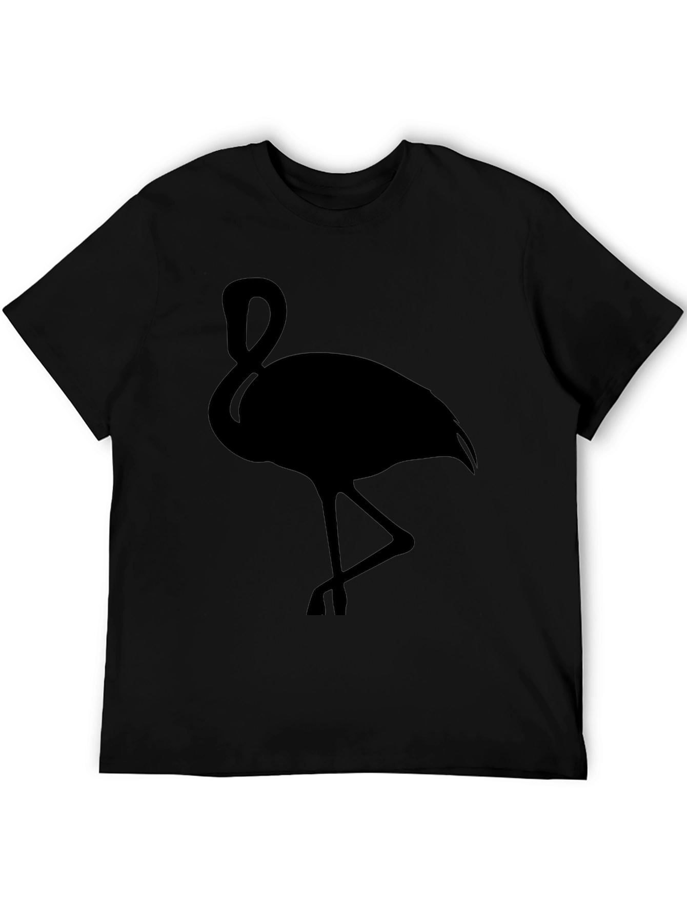 Black Flamingo Graphic Tee - Stylish Bird Silhouette