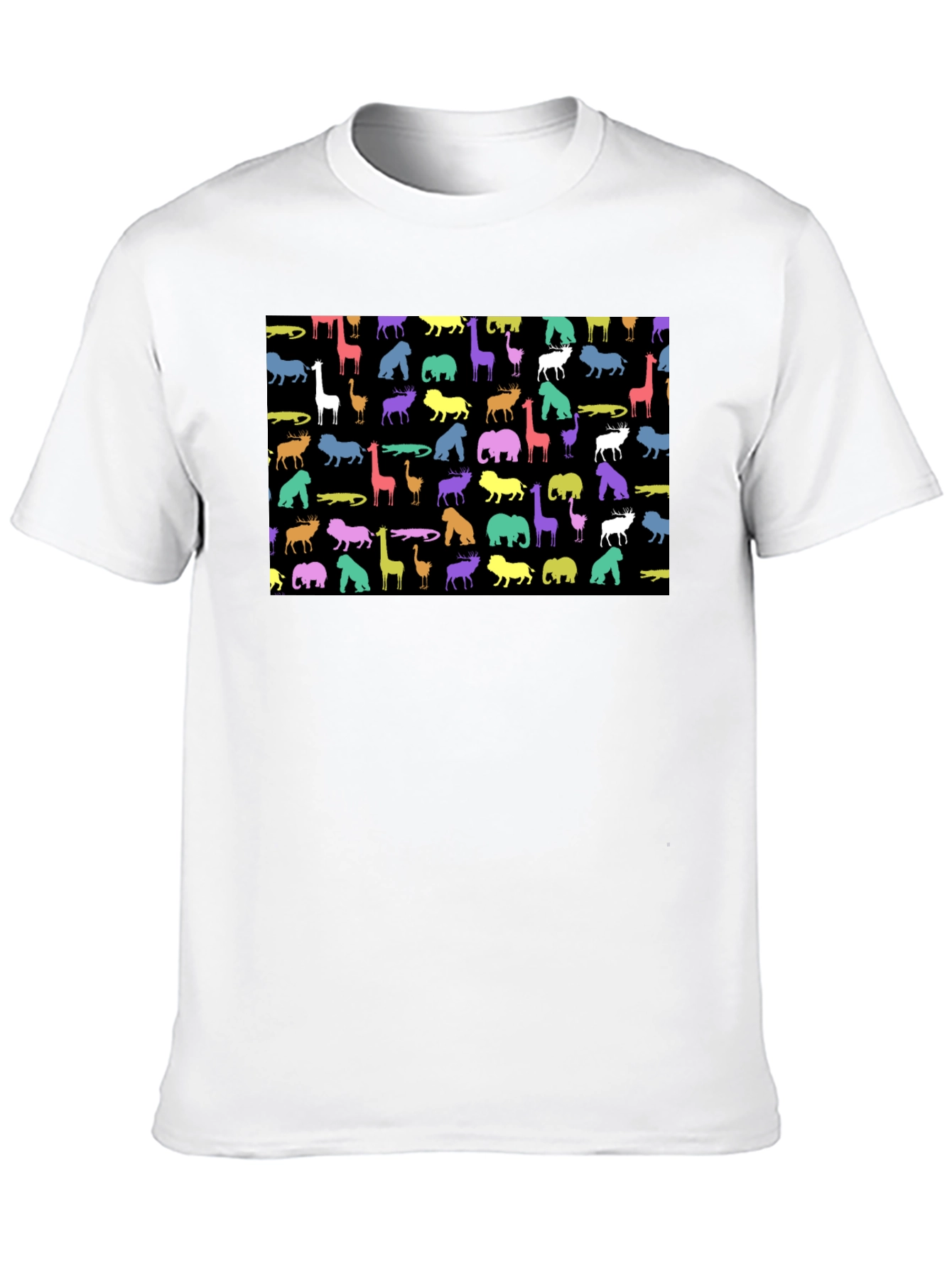 Animal Print Mens Black T-Shirt