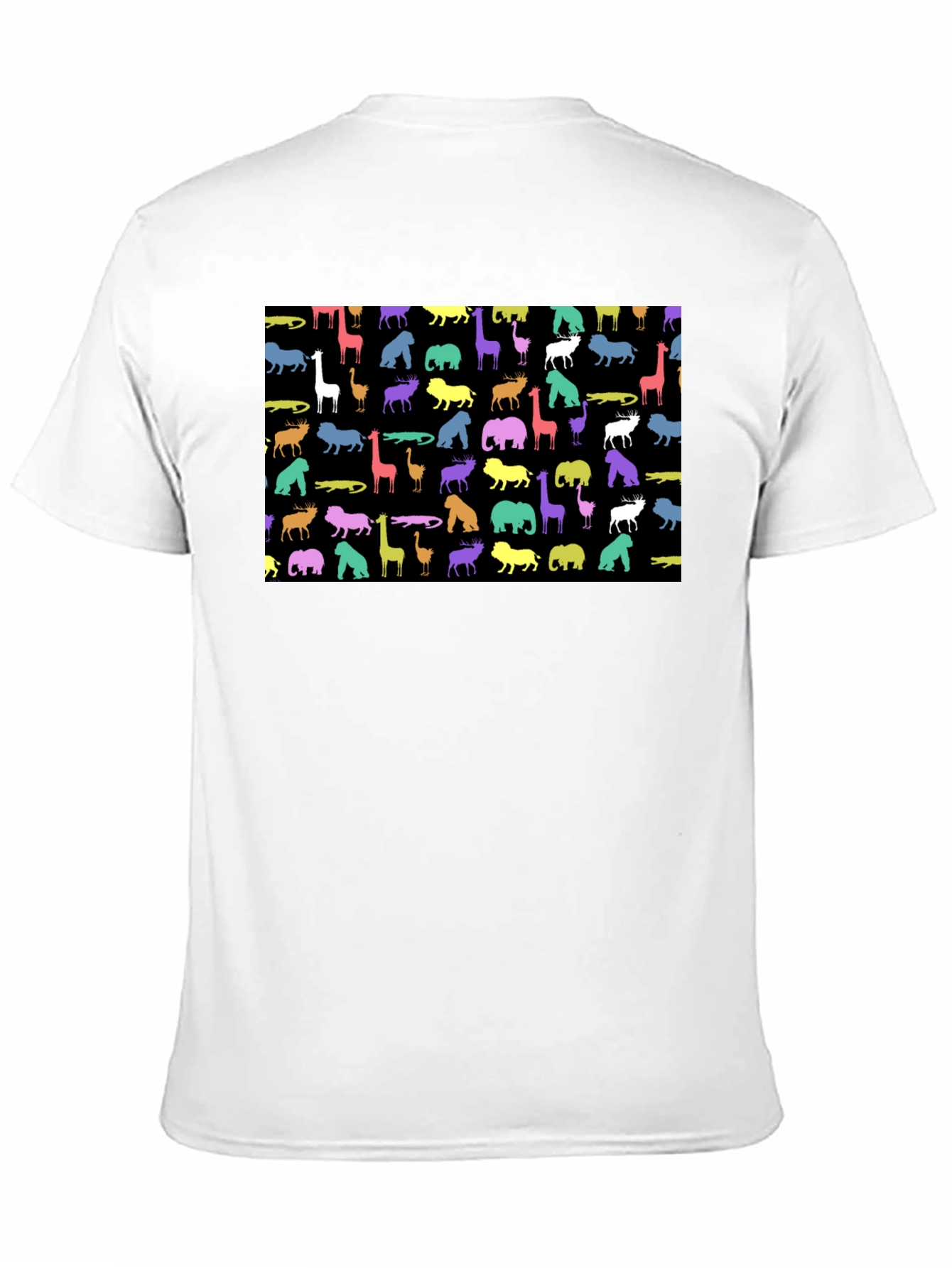 Animal Print Mens Black T-Shirt