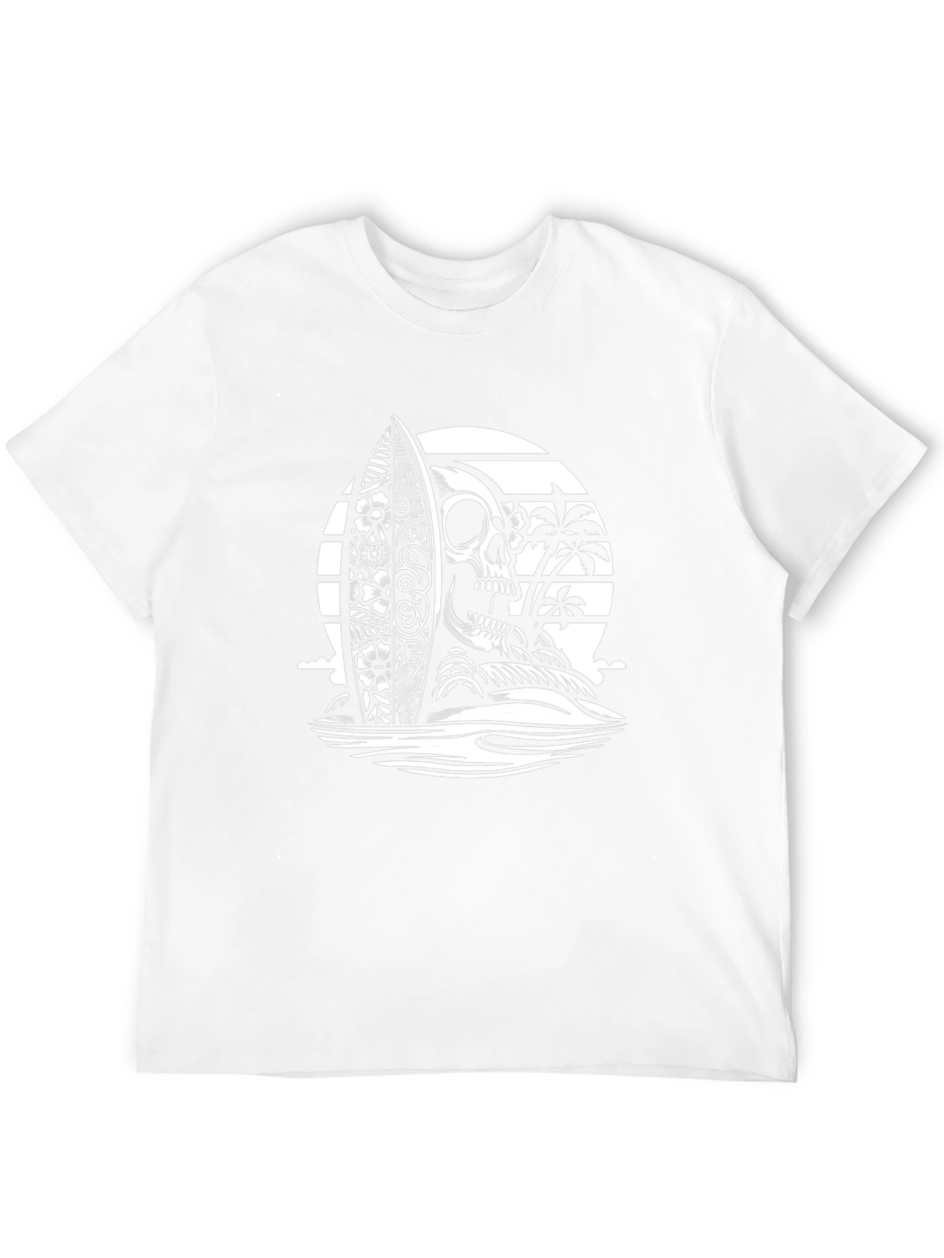 Skull Surfboard Graphic Tee - Black