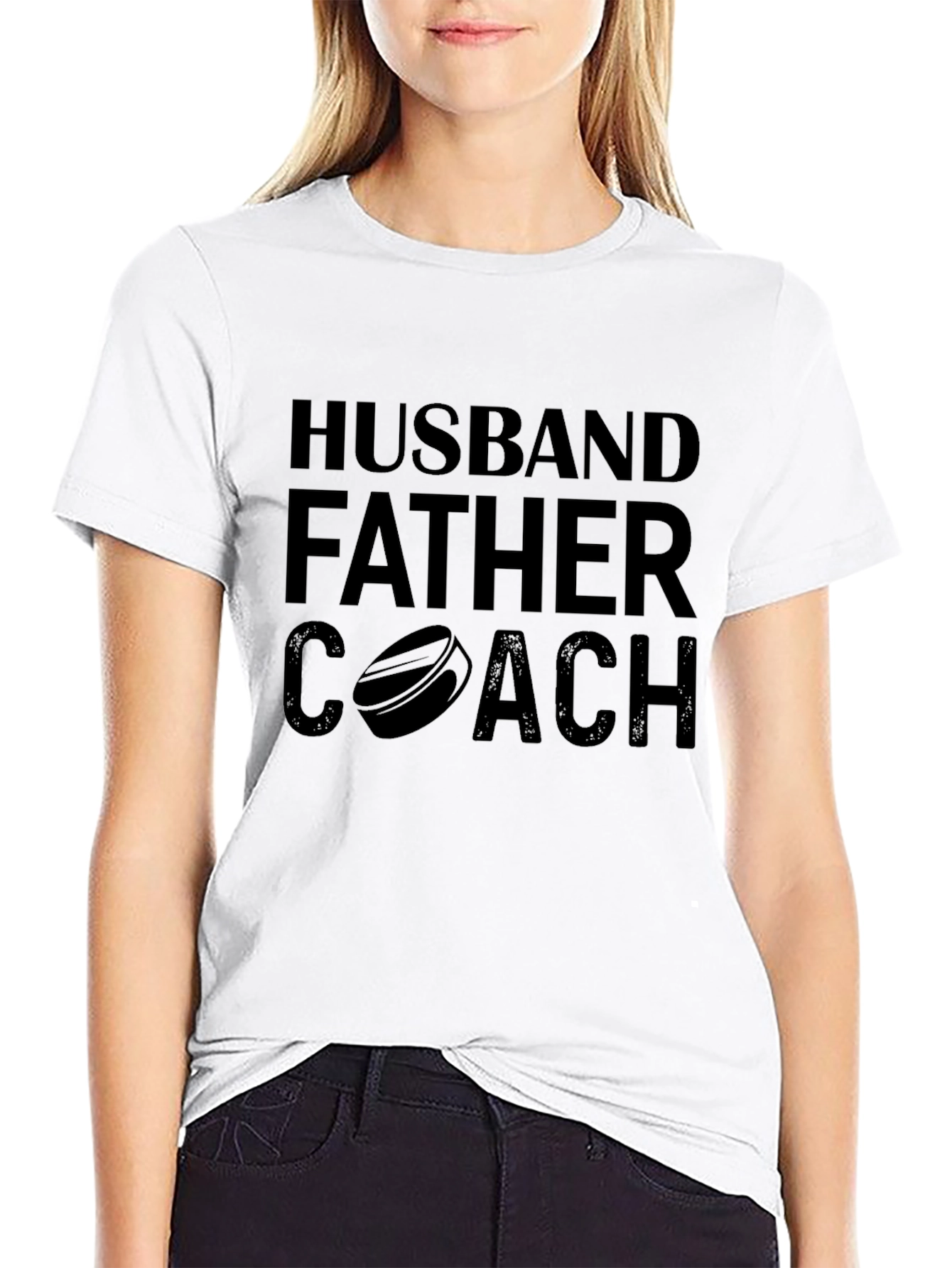 Husband Father Coach Black Graphic T-Shirt