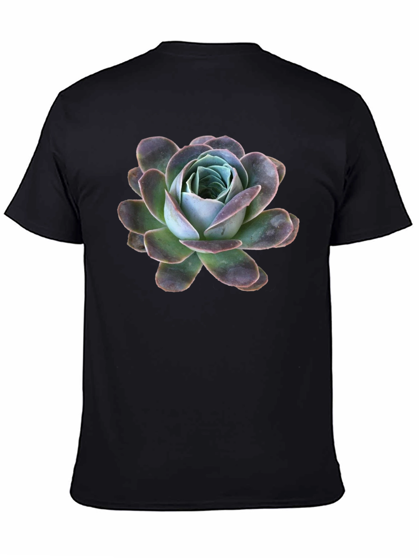 Black T-Shirt with Succulent Graphic