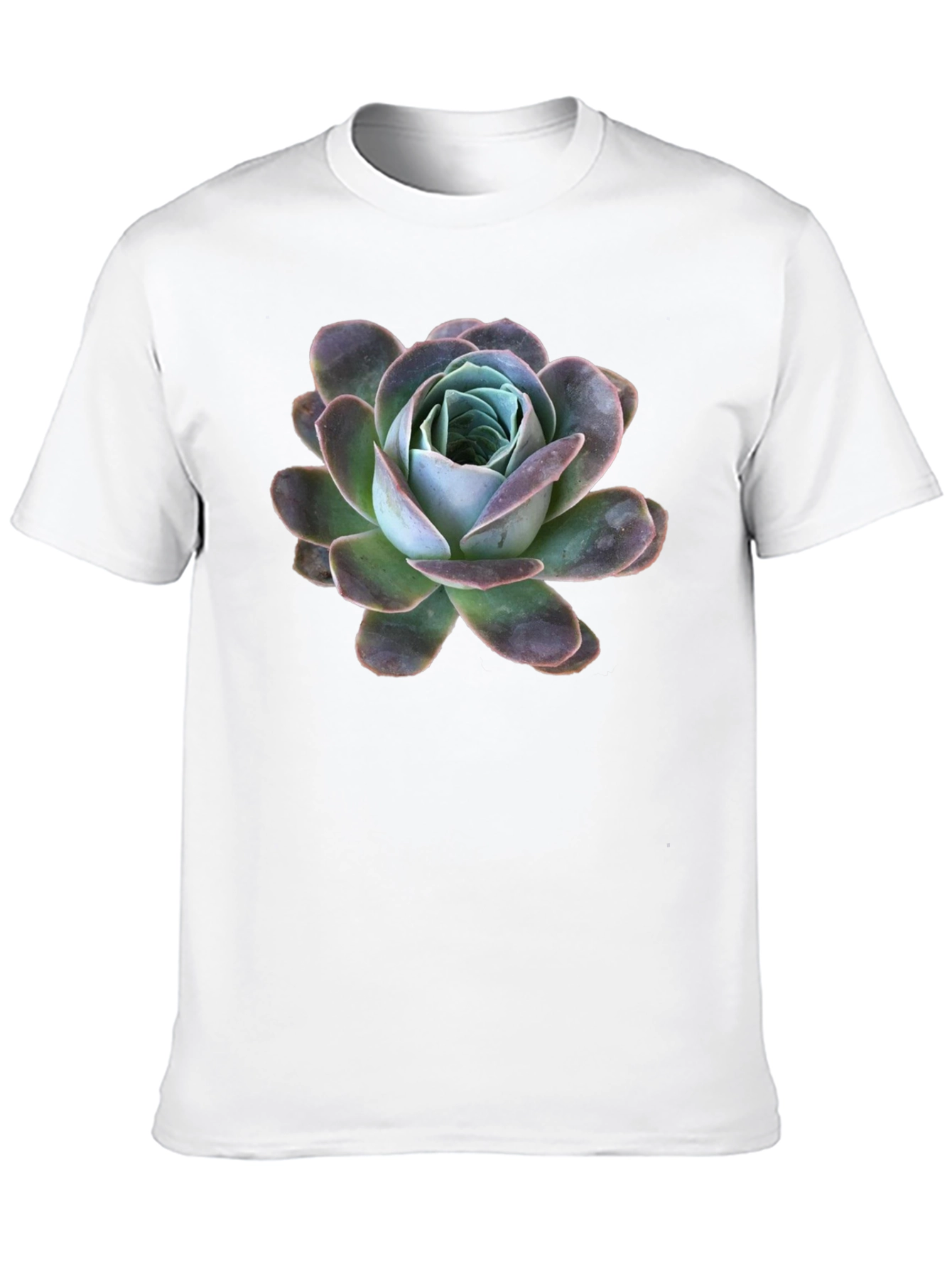 Black T-Shirt with Succulent Graphic