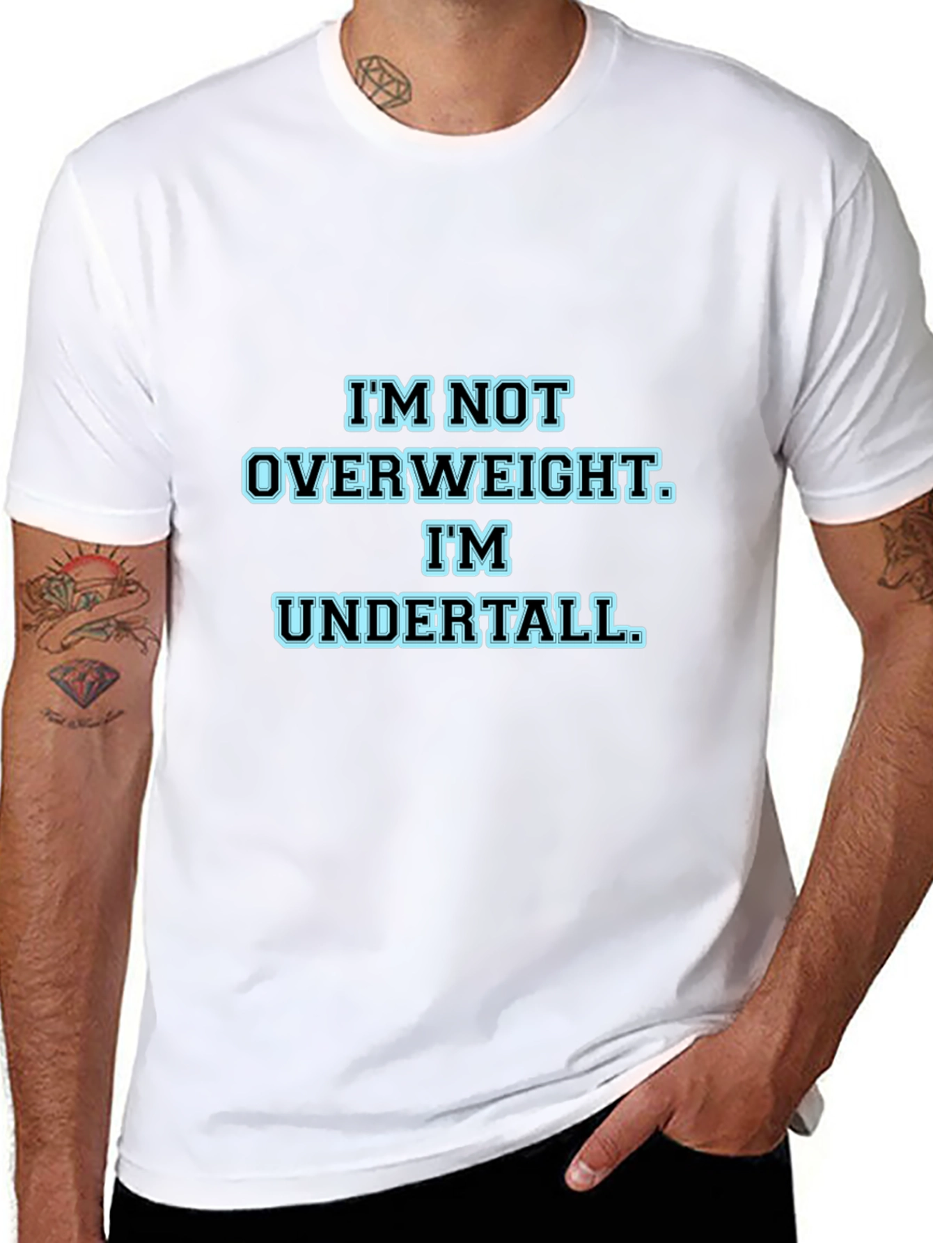 Im Not Overweight Im Undertall Black T-Shirt