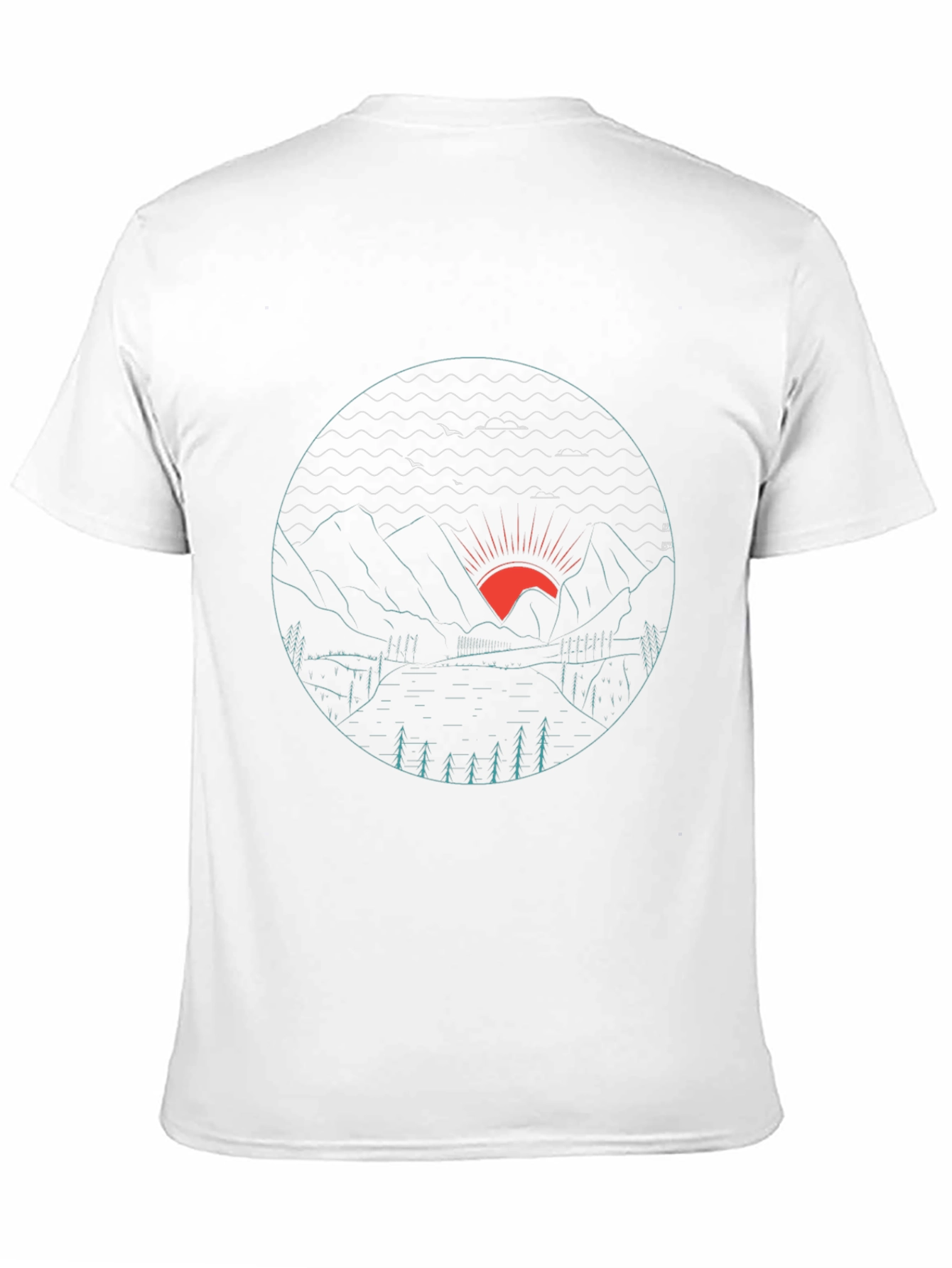 Mens Graphic Tee - Mountain Sunset Design