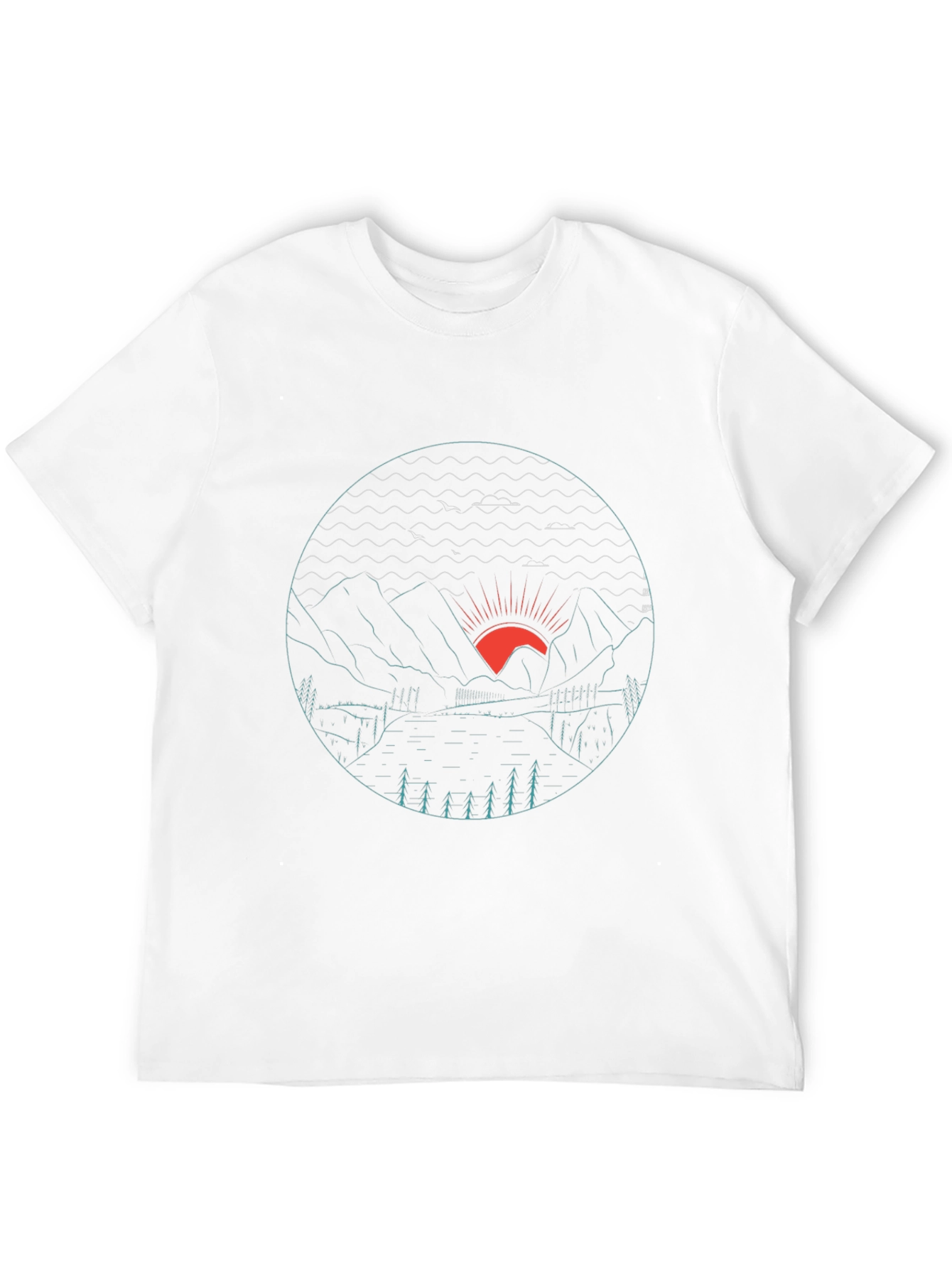 Mens Graphic Tee - Mountain Sunset Design