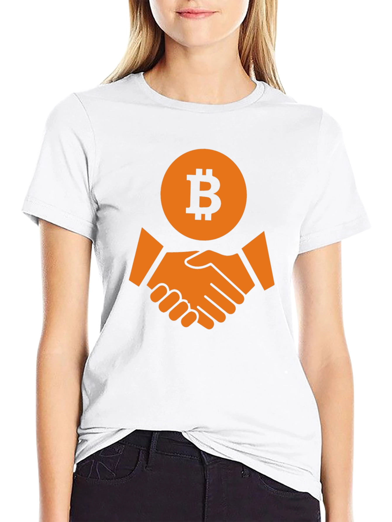Bitcoin Handshake Graphic T-Shirt