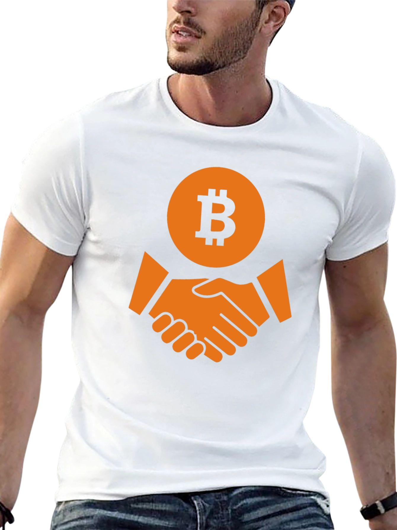 Bitcoin Handshake Graphic T-Shirt