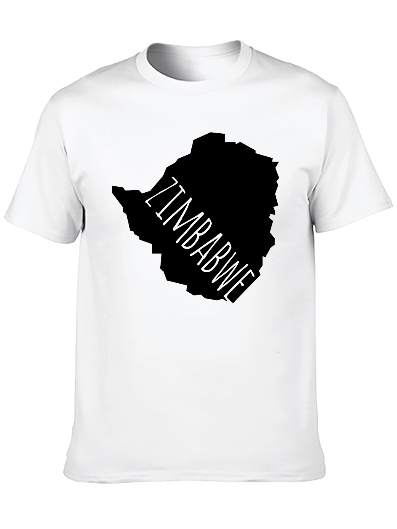 Zimbabwe Map Graphic Tee - Black Print