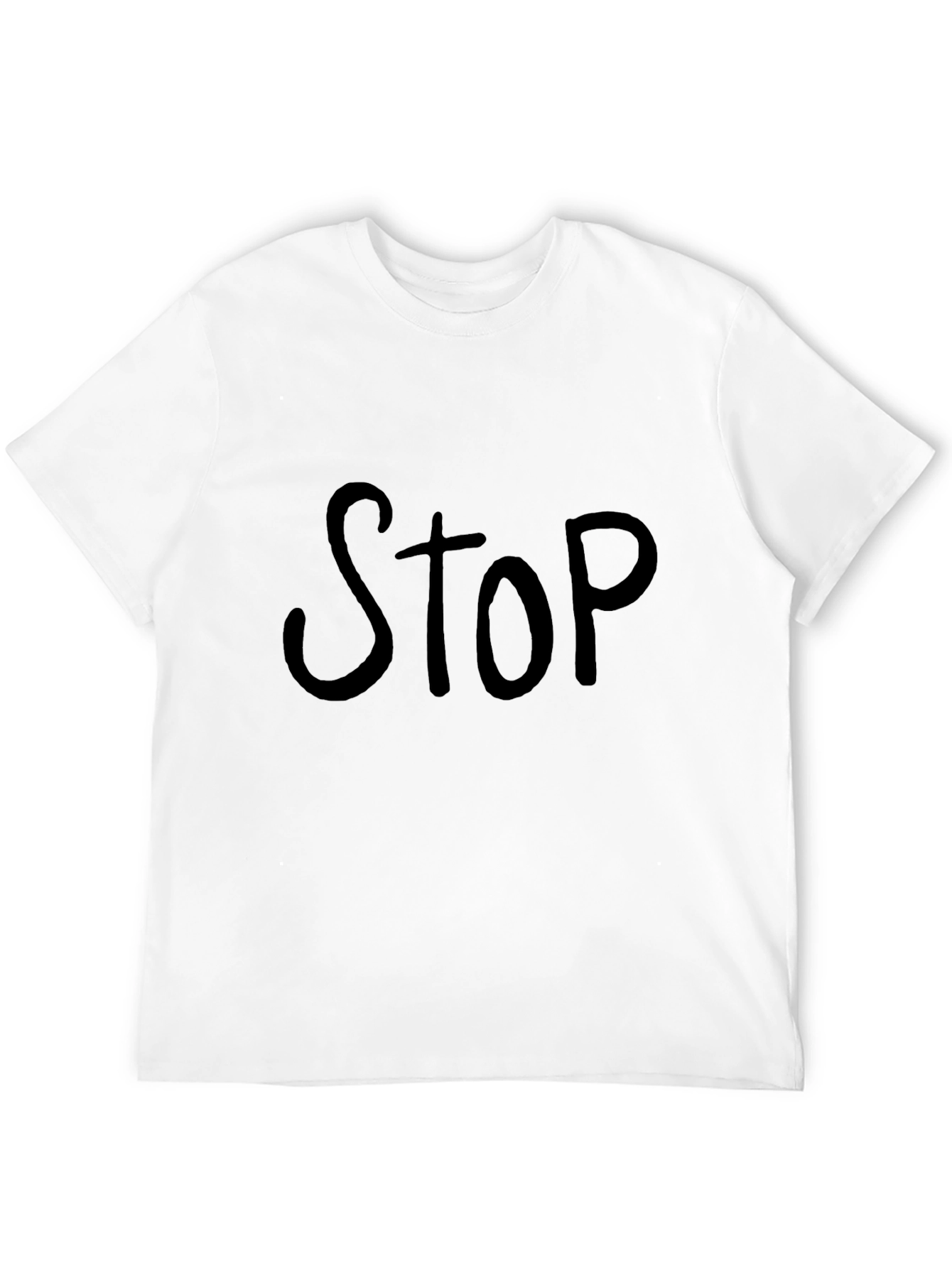 Black T-Shirt with STOP Print