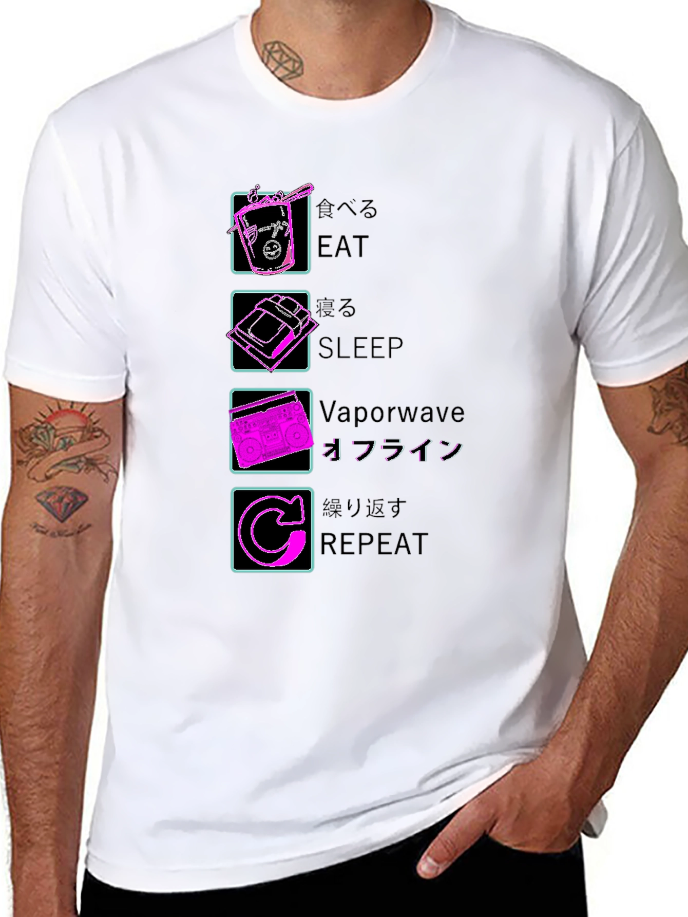 Eat Sleep Vaporwave Repeat T-Shirt