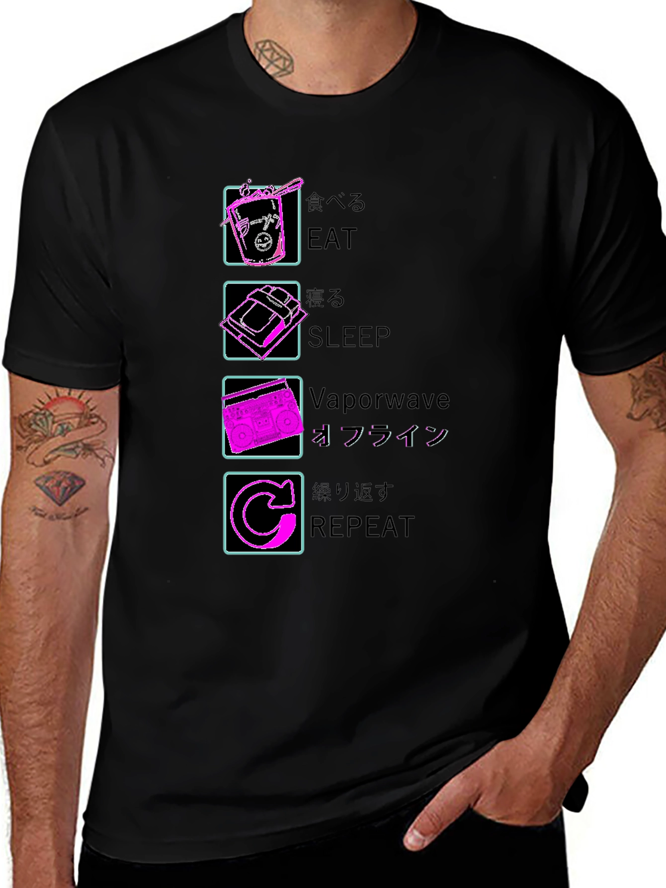 Eat Sleep Vaporwave Repeat T-Shirt