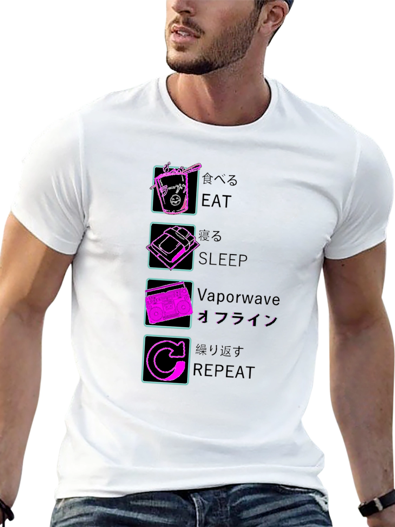 Eat Sleep Vaporwave Repeat T-Shirt