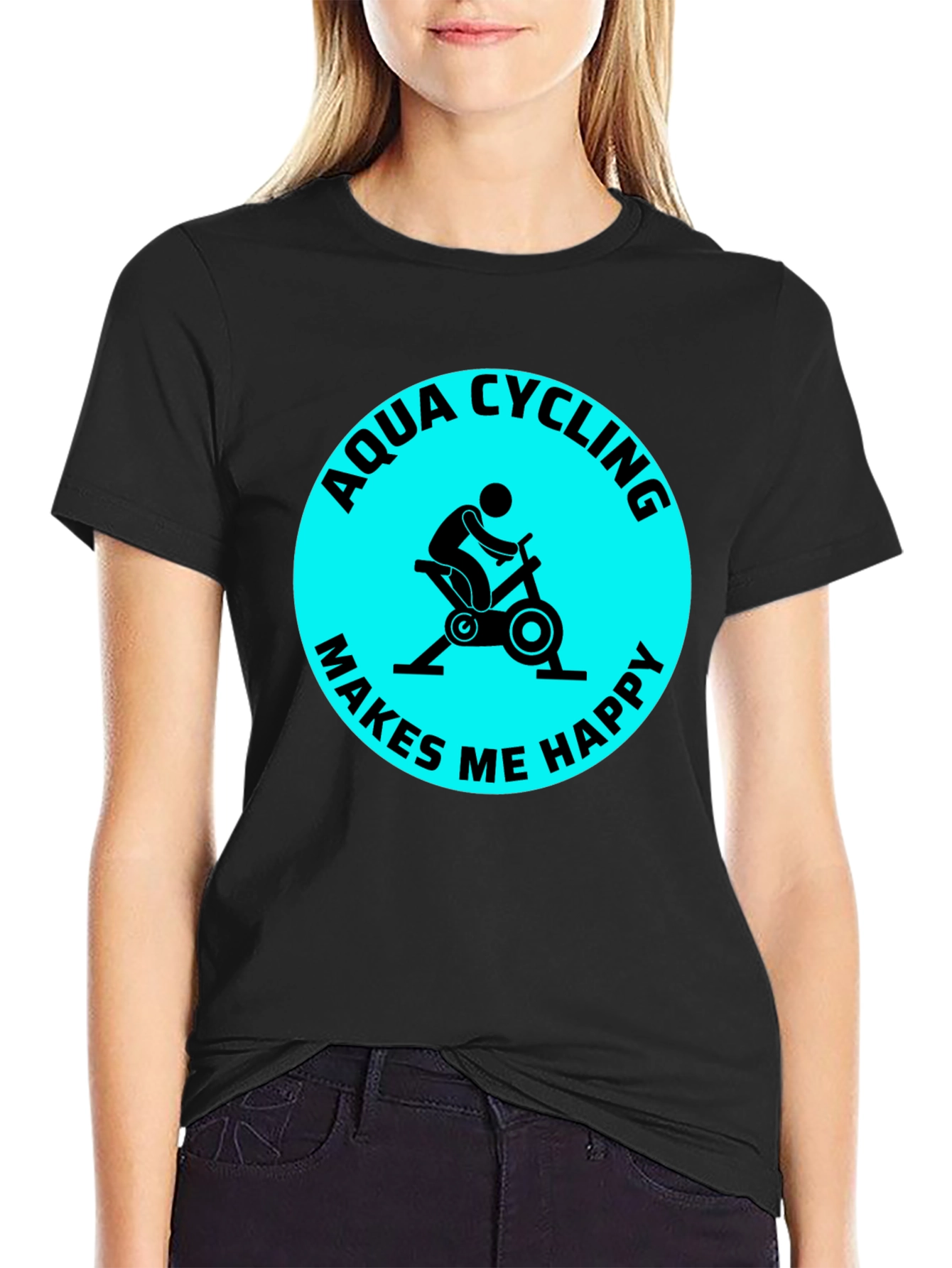 Aqua Cycling Makes Me Happy T-Shirt