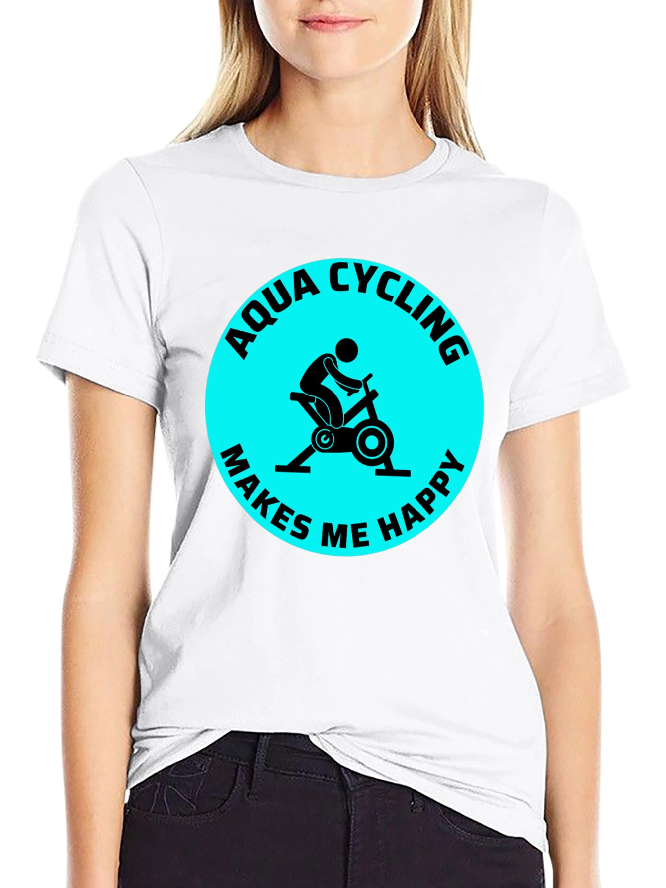 Aqua Cycling Makes Me Happy T-Shirt