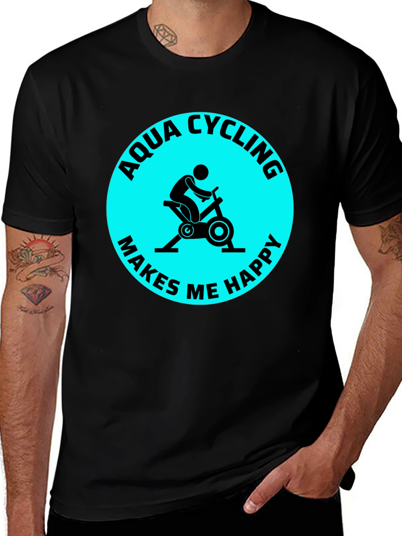 Aqua Cycling Makes Me Happy T-Shirt