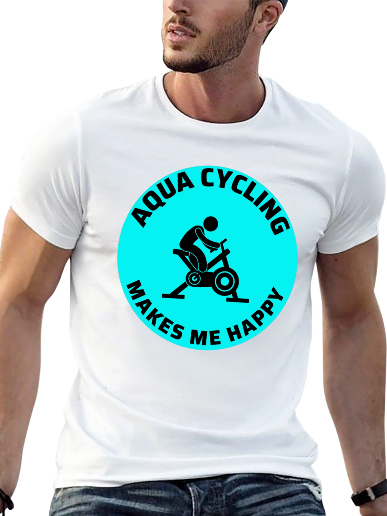 Aqua Cycling Makes Me Happy T-Shirt