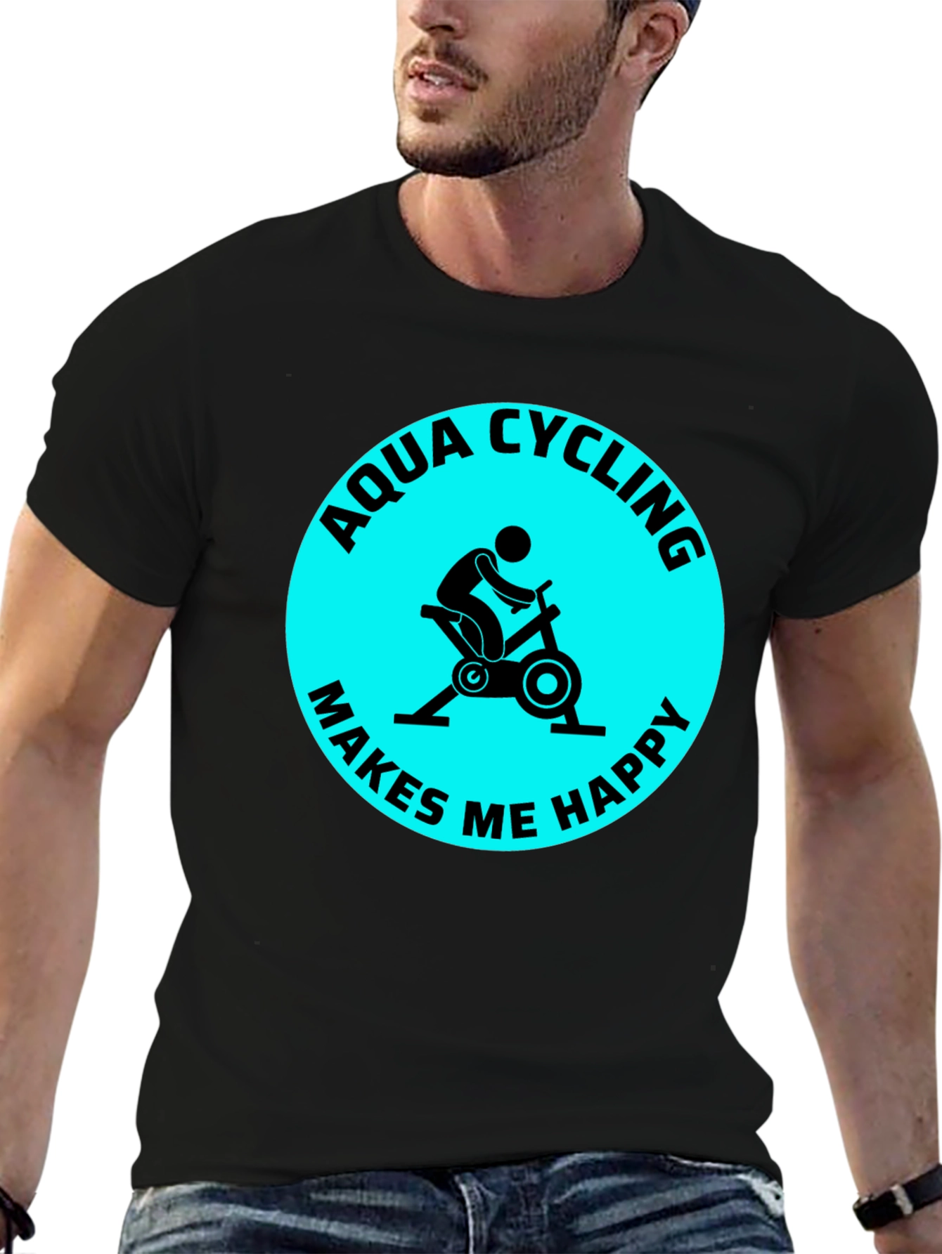 Aqua Cycling Makes Me Happy T-Shirt