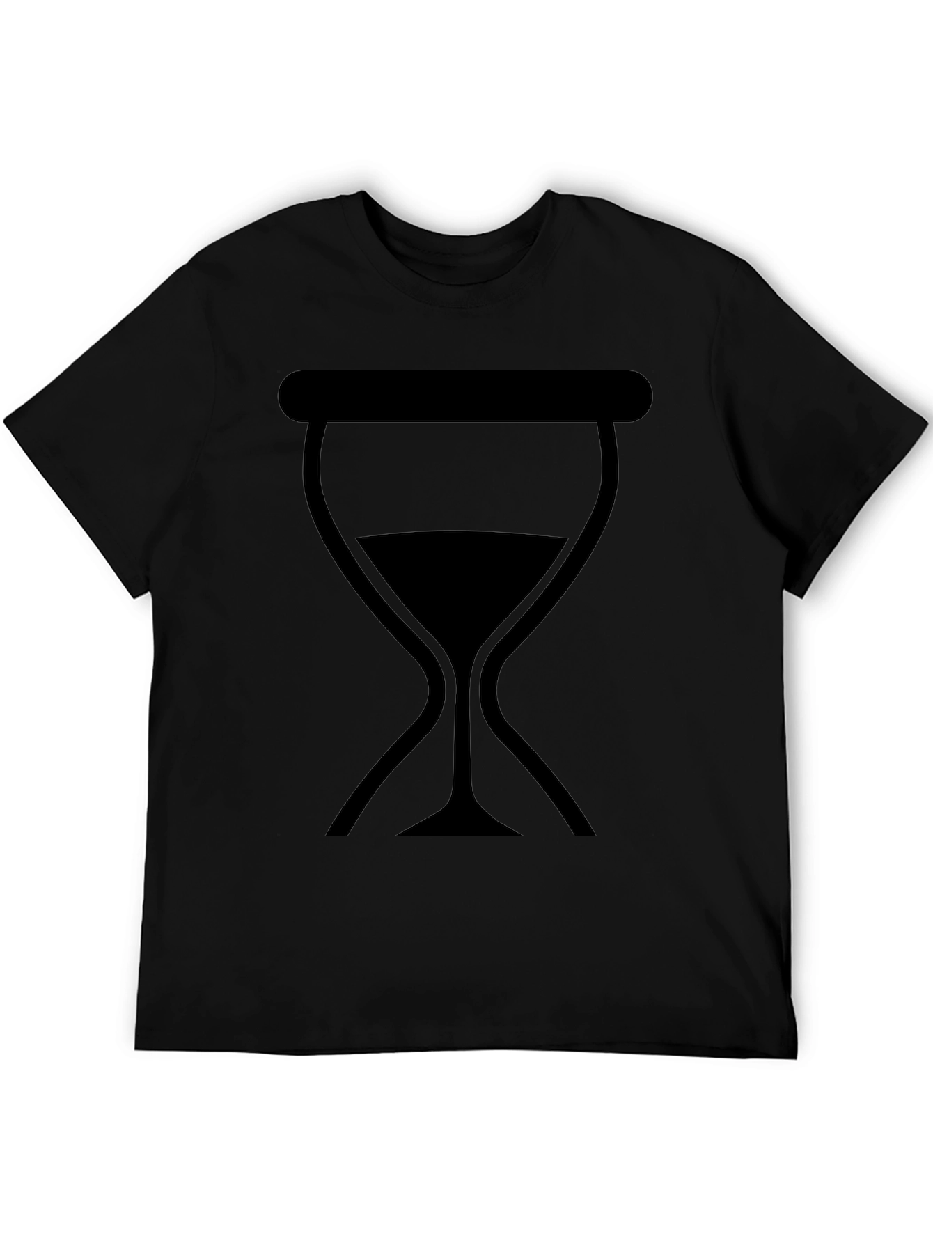 Mens Black T-Shirt with Hourglass Graphic