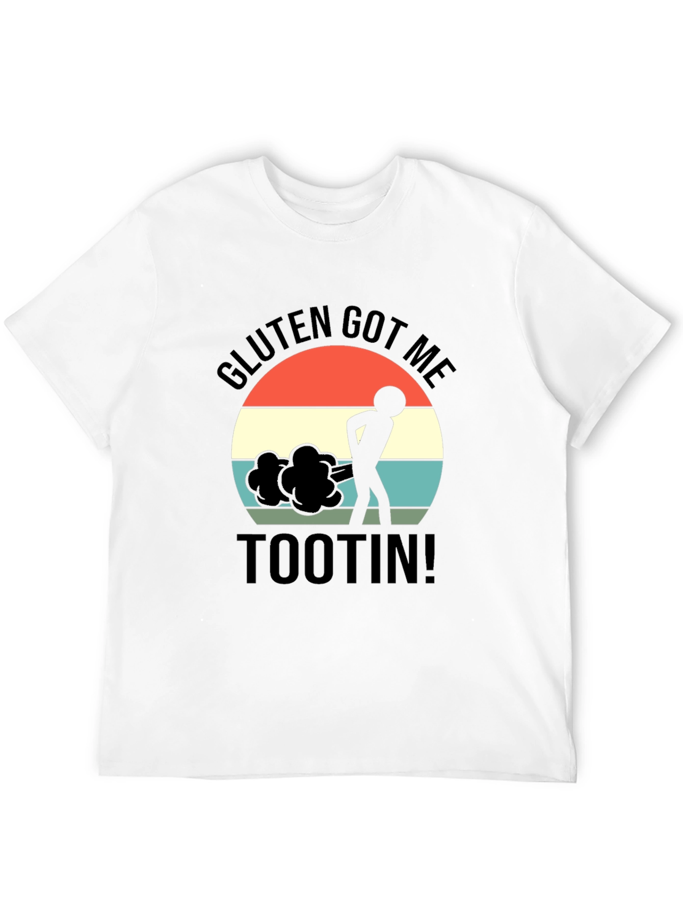Gluten Got Me Tootin Black Graphic T-Shirt