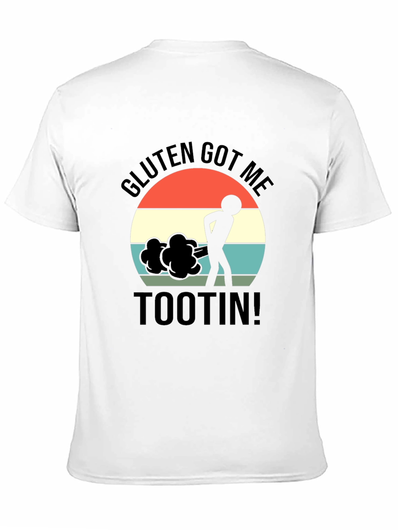 Gluten Got Me Tootin Black Graphic T-Shirt