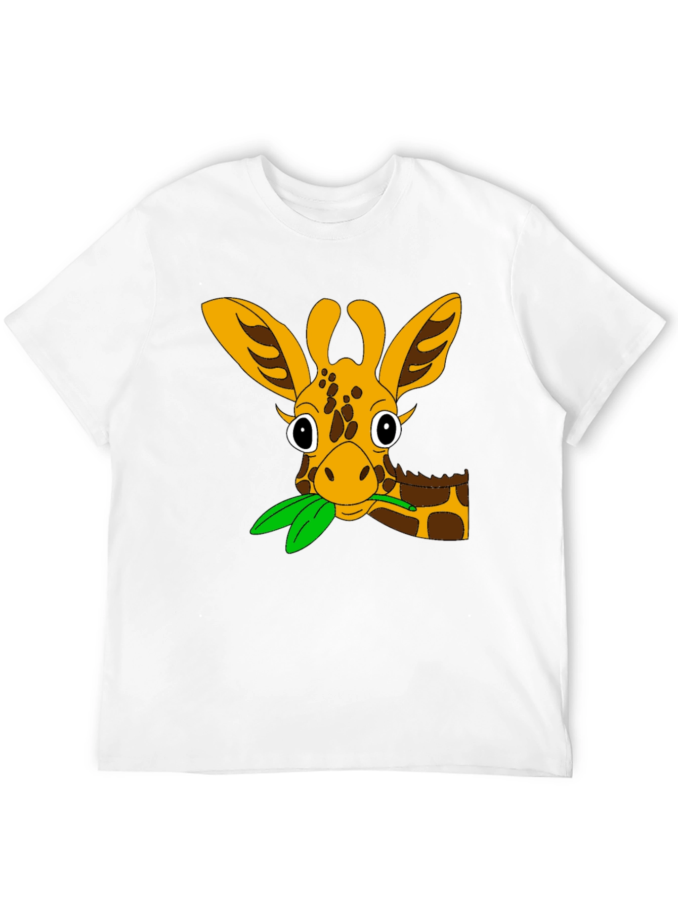 Cute Giraffe Cartoon Black T-Shirt
