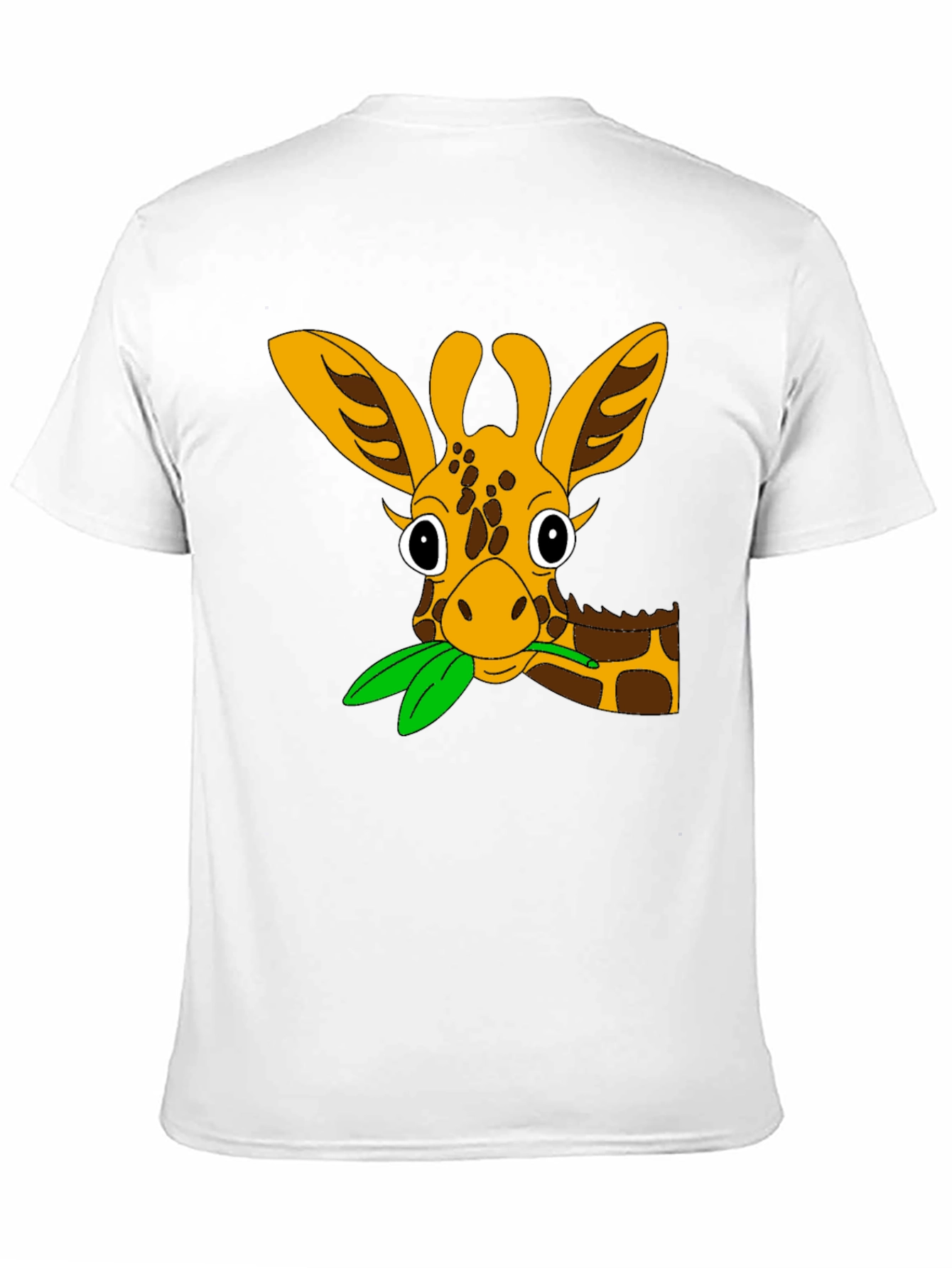 Cute Giraffe Cartoon Black T-Shirt
