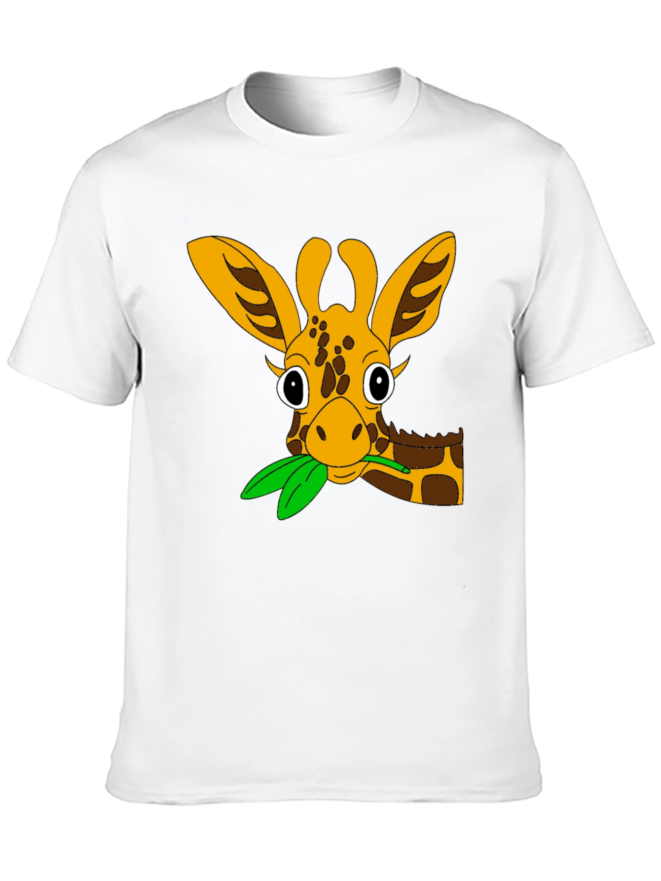 Cute Giraffe Cartoon Black T-Shirt
