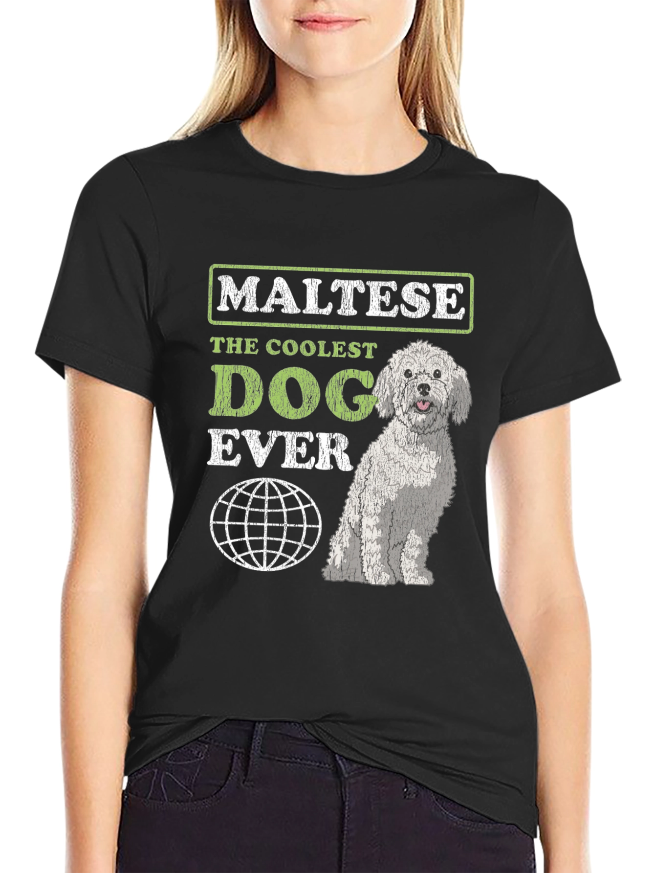 Maltese Coolest Dog Ever Graphic T-Shirt