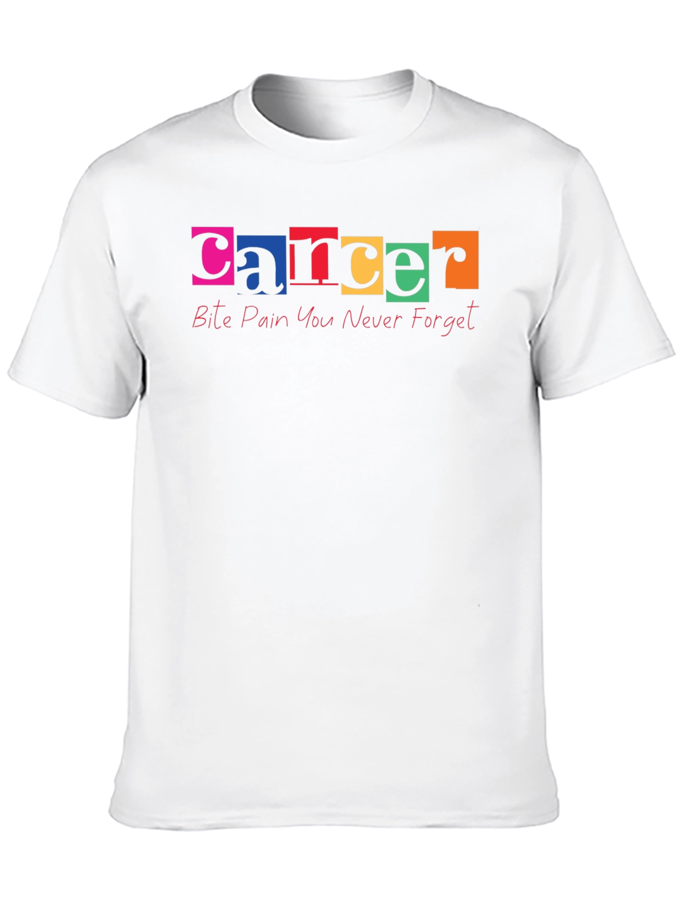 Cancer Awareness Bite Pain Black T-Shirt