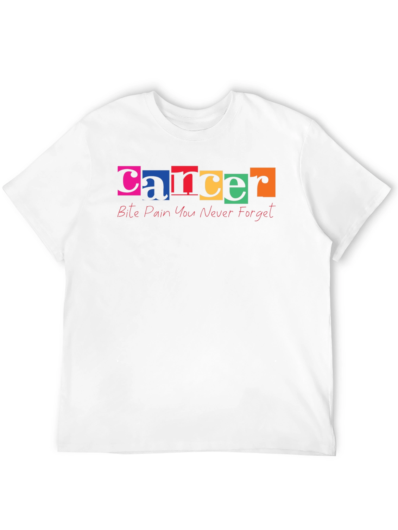 Cancer Awareness Bite Pain Black T-Shirt