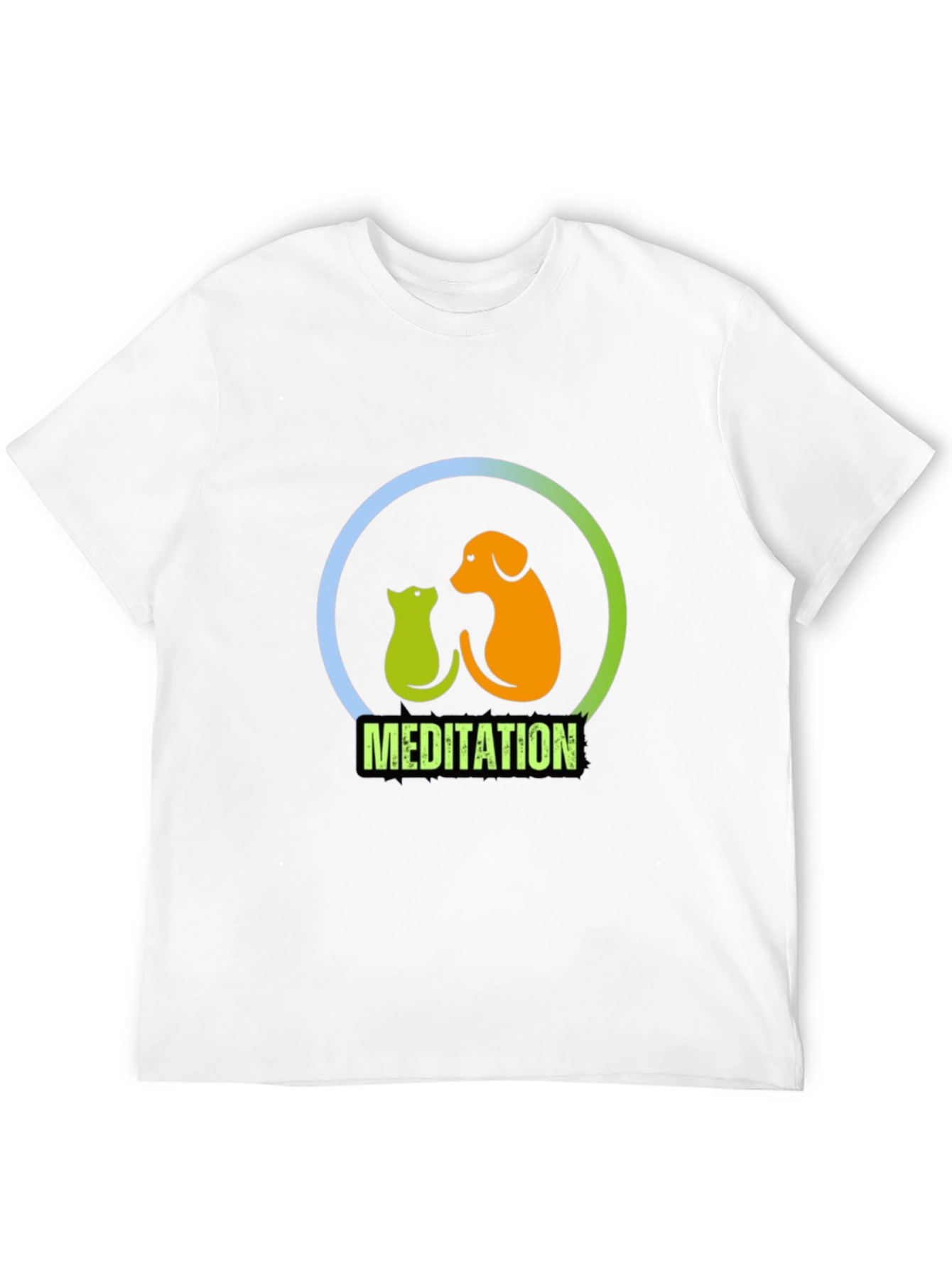 Meditation Dog & Cat Graphic T-Shirt